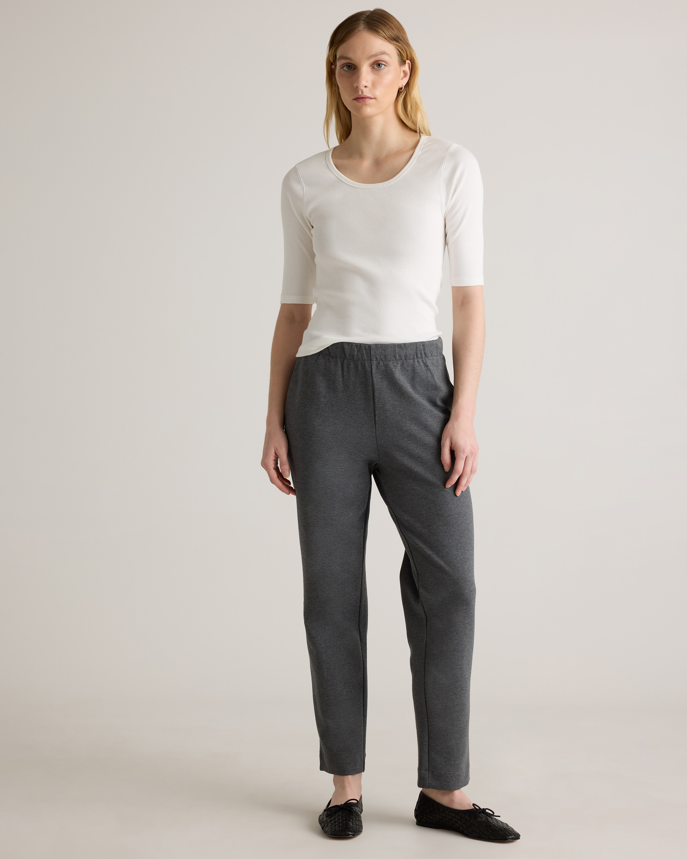 Organic Cotton Double Knit Straight Pants — Image 13