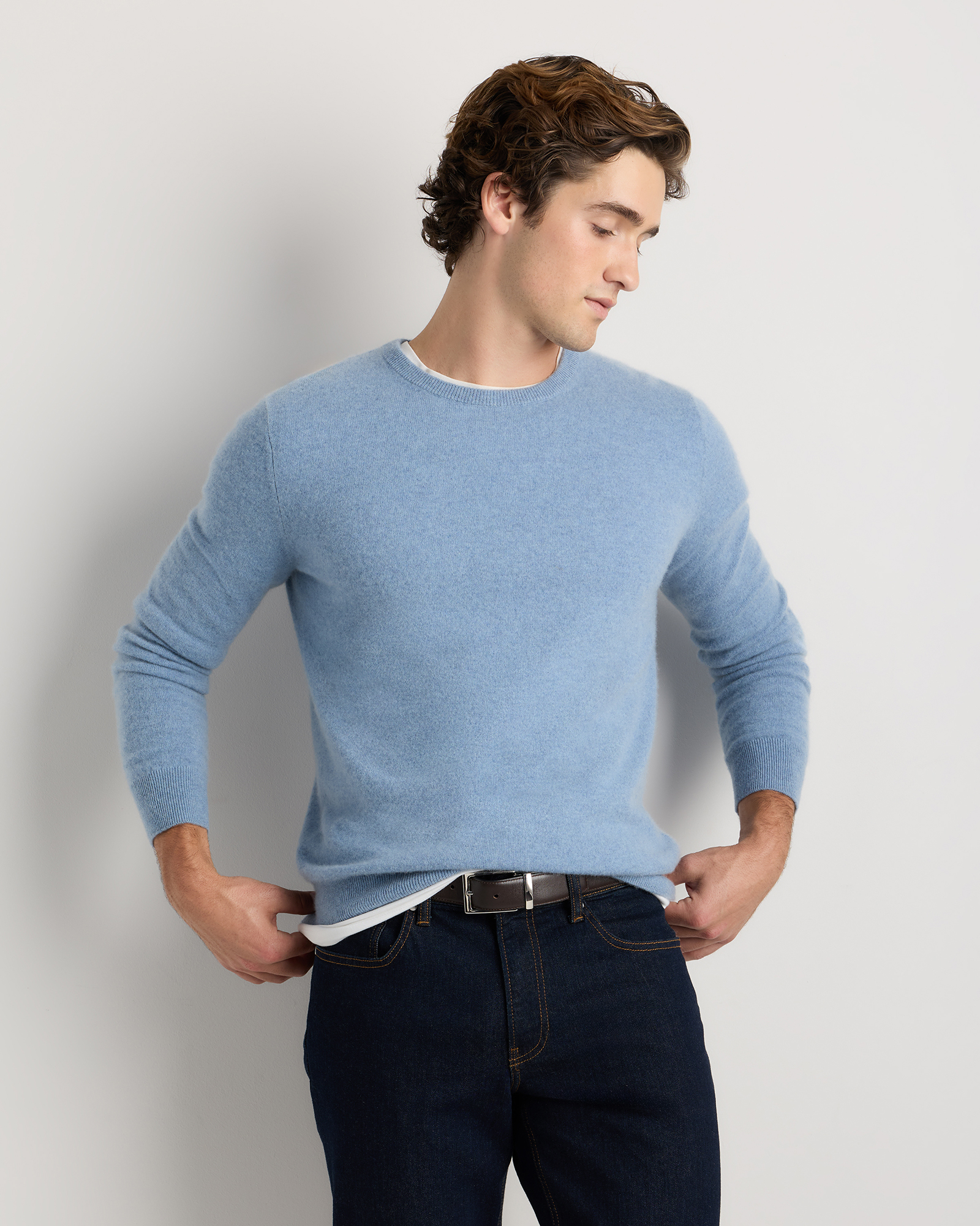 Mongolian Cashmere Crewneck Sweater — Image 43