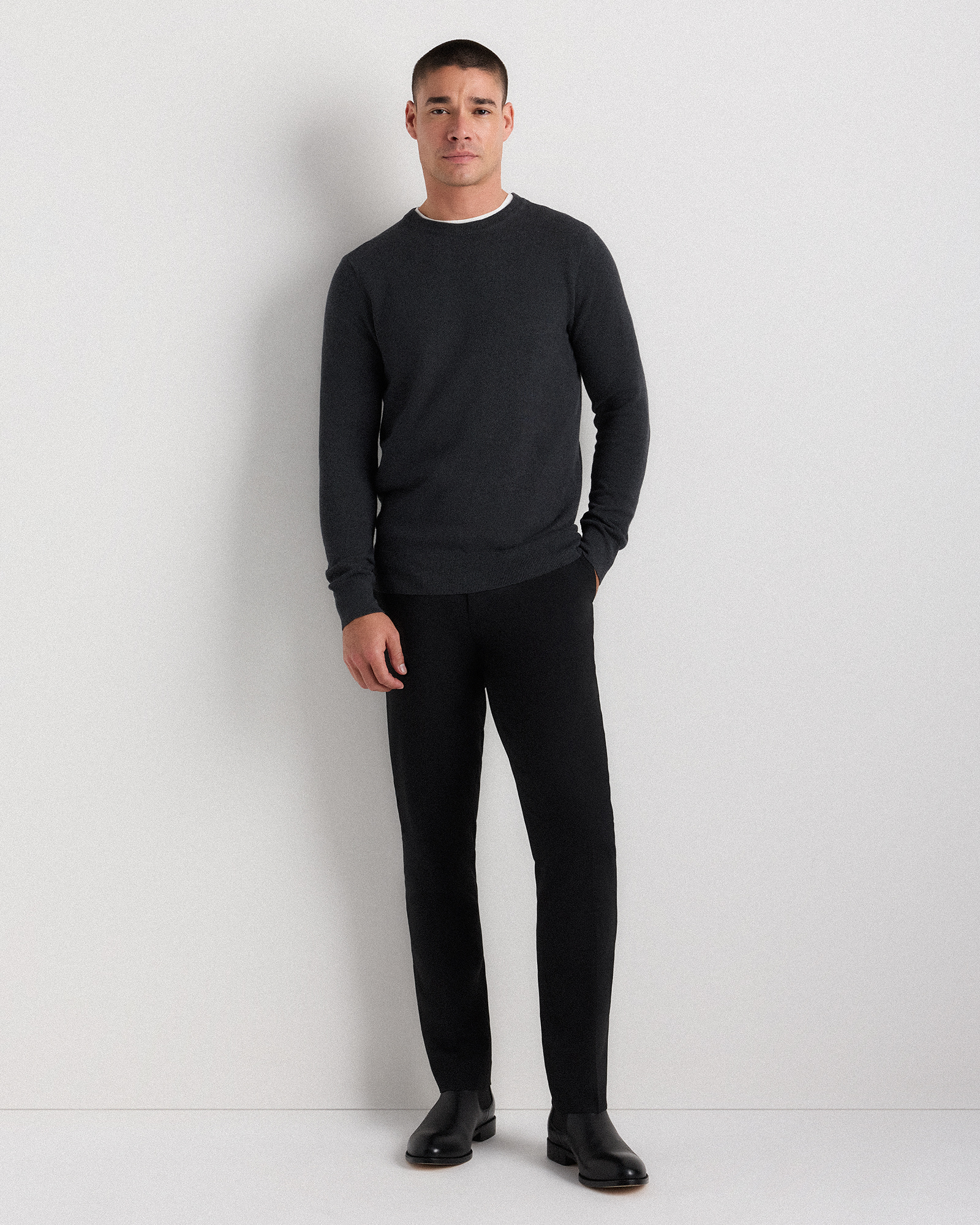 100% Organic Cotton Pique Crewneck Sweater — Image 22