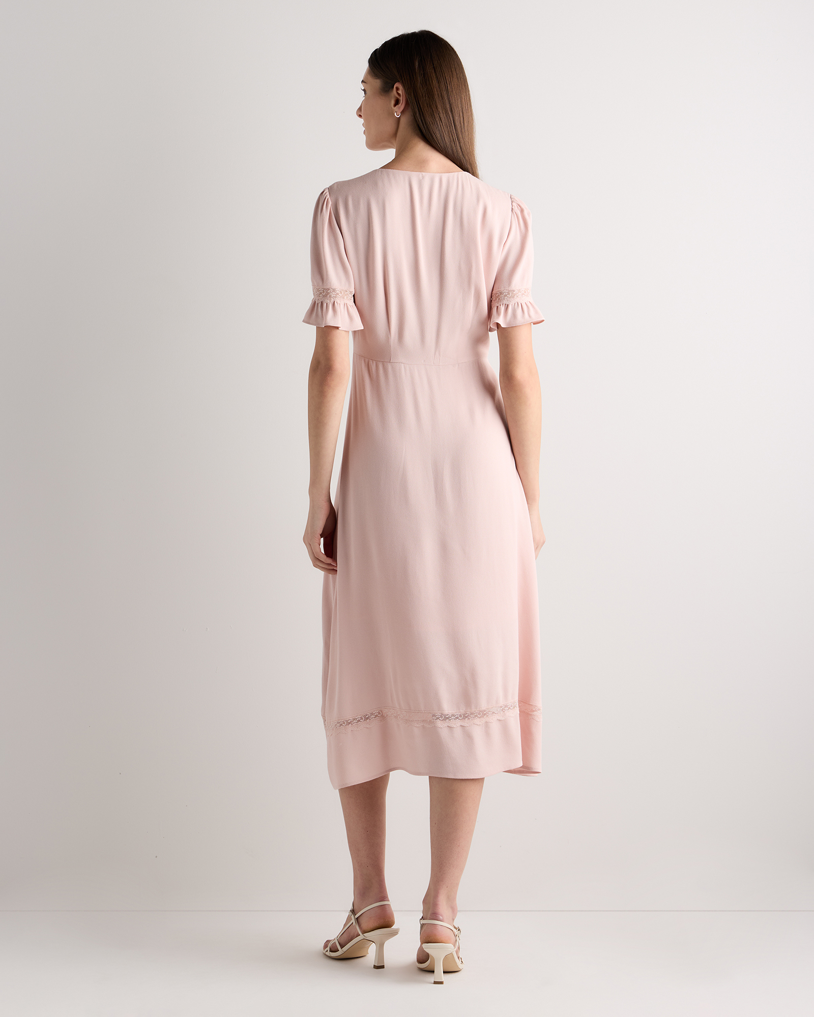 Lightweight Crepe Lace Inset Midi Dress — Image 22