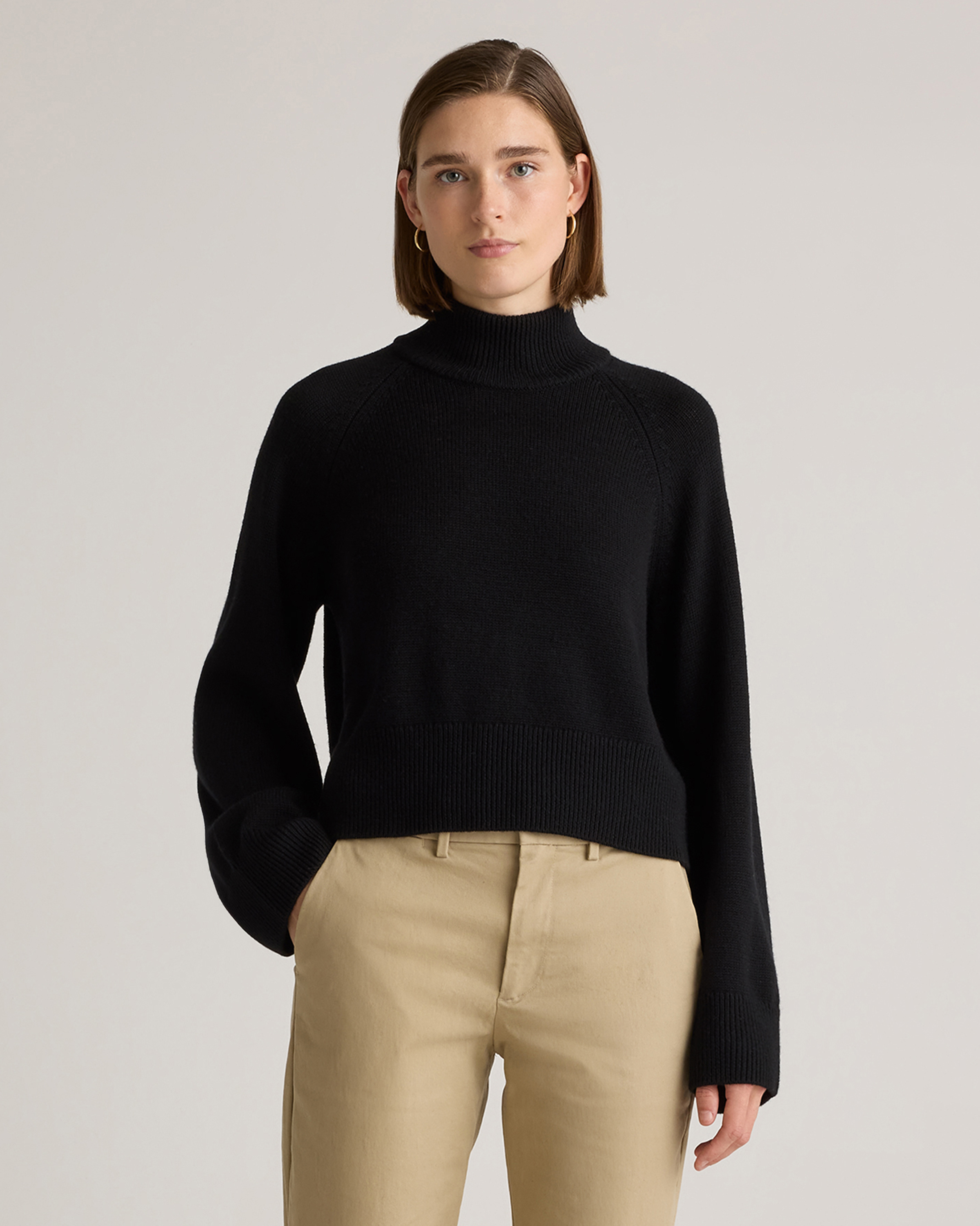 Australian Merino Wool Cropped Mock Neck Sweater — Image 19