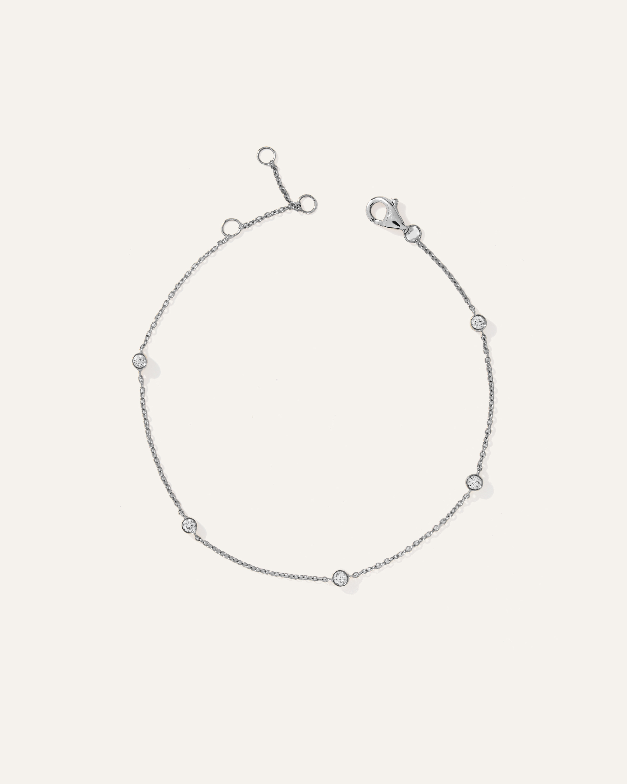 14K Gold Diamond Bezel Station Bracelet — Image 5