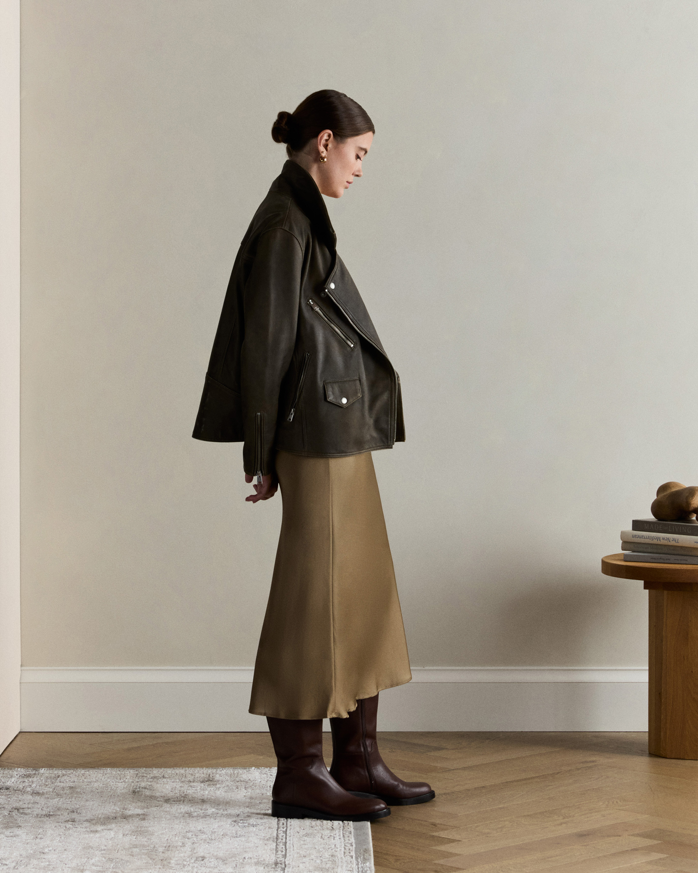 100% Leather Oversized Biker Jacket — Image 18