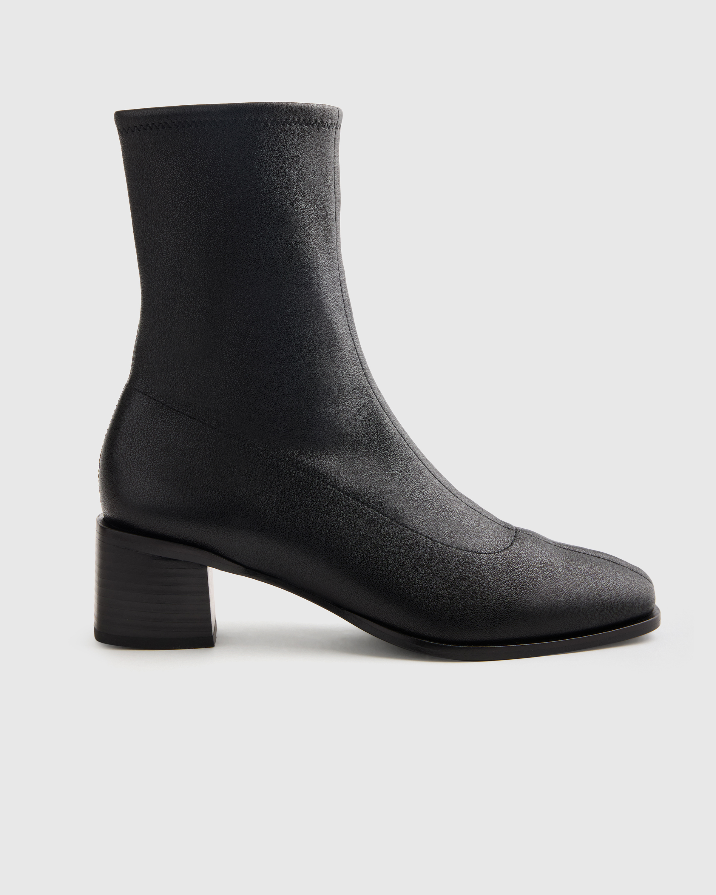 Italian Leather Stretch Sock Bootie — Image 3