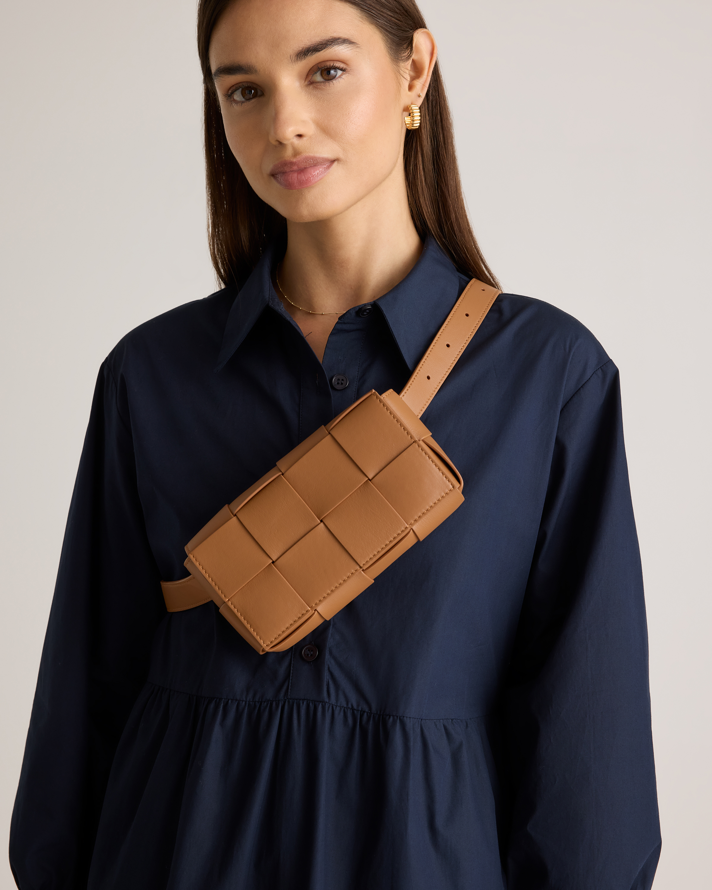 Italian Leather Handwoven Box Belt Bag — Image 3