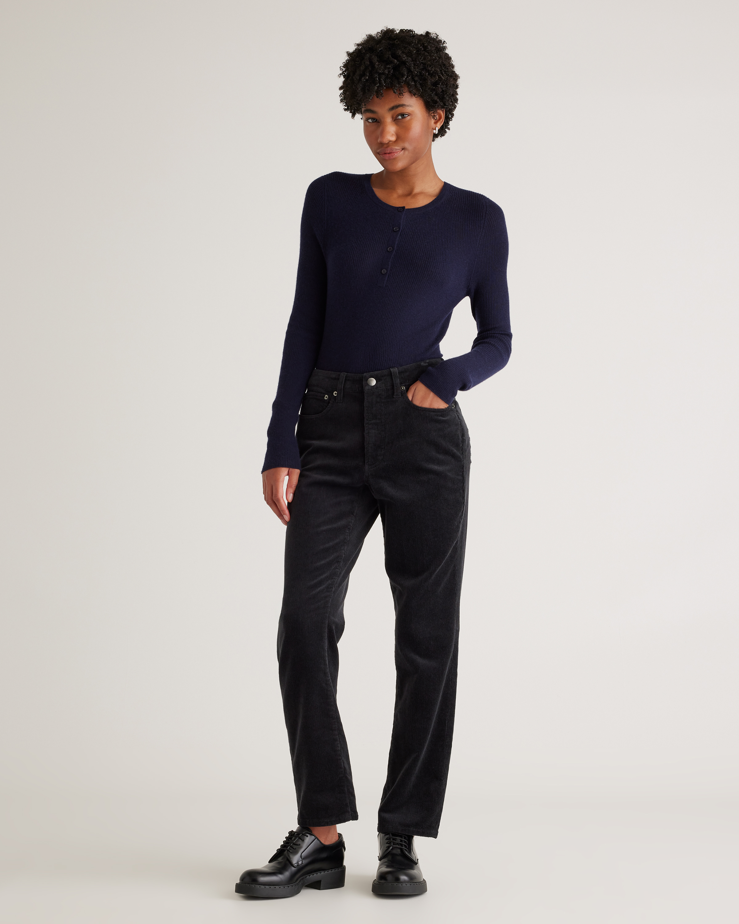 Organic Stretch Corduroy Straight Leg Pants — Image 5