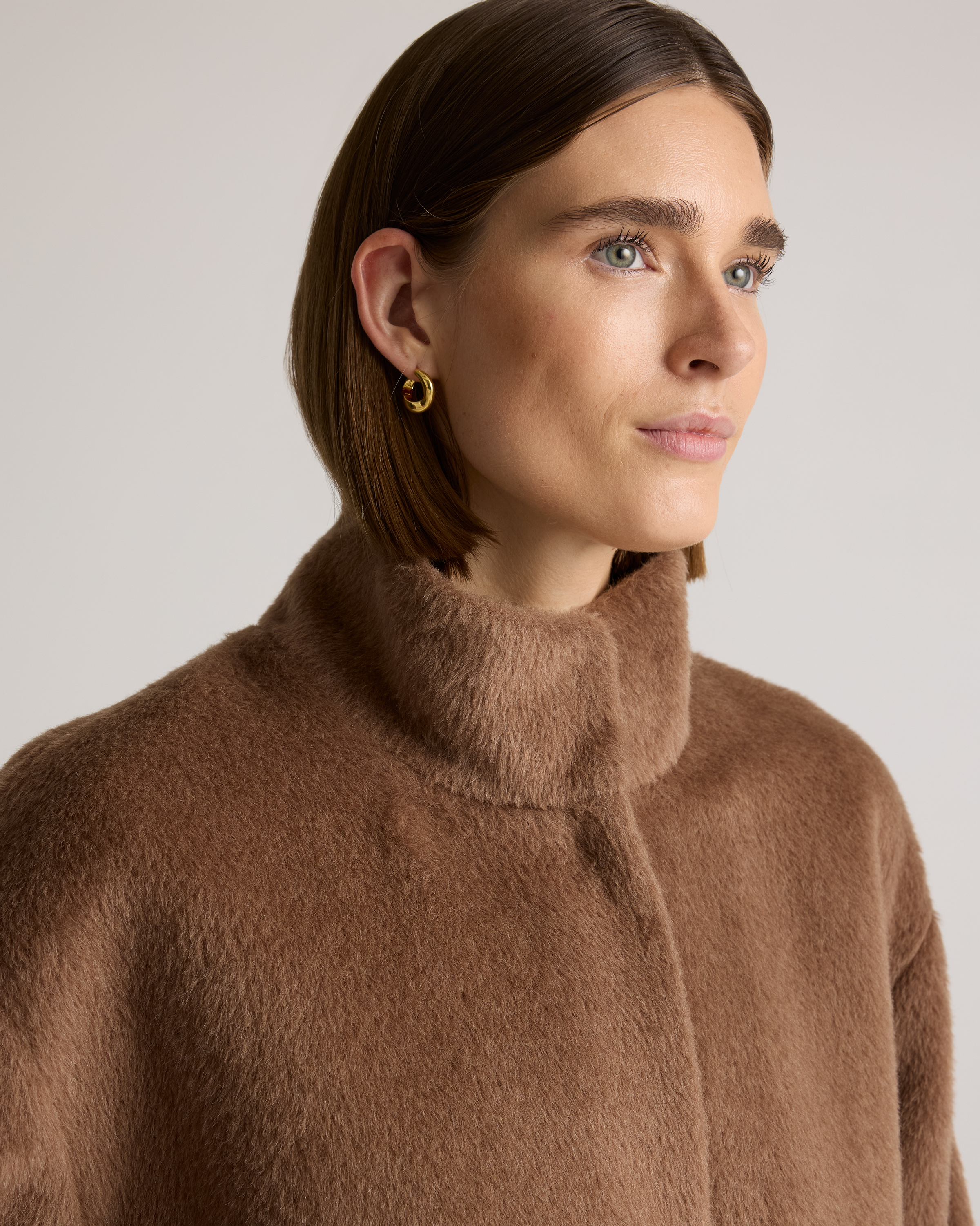 Alpaca-Wool Stand Collar Coat — Image 3