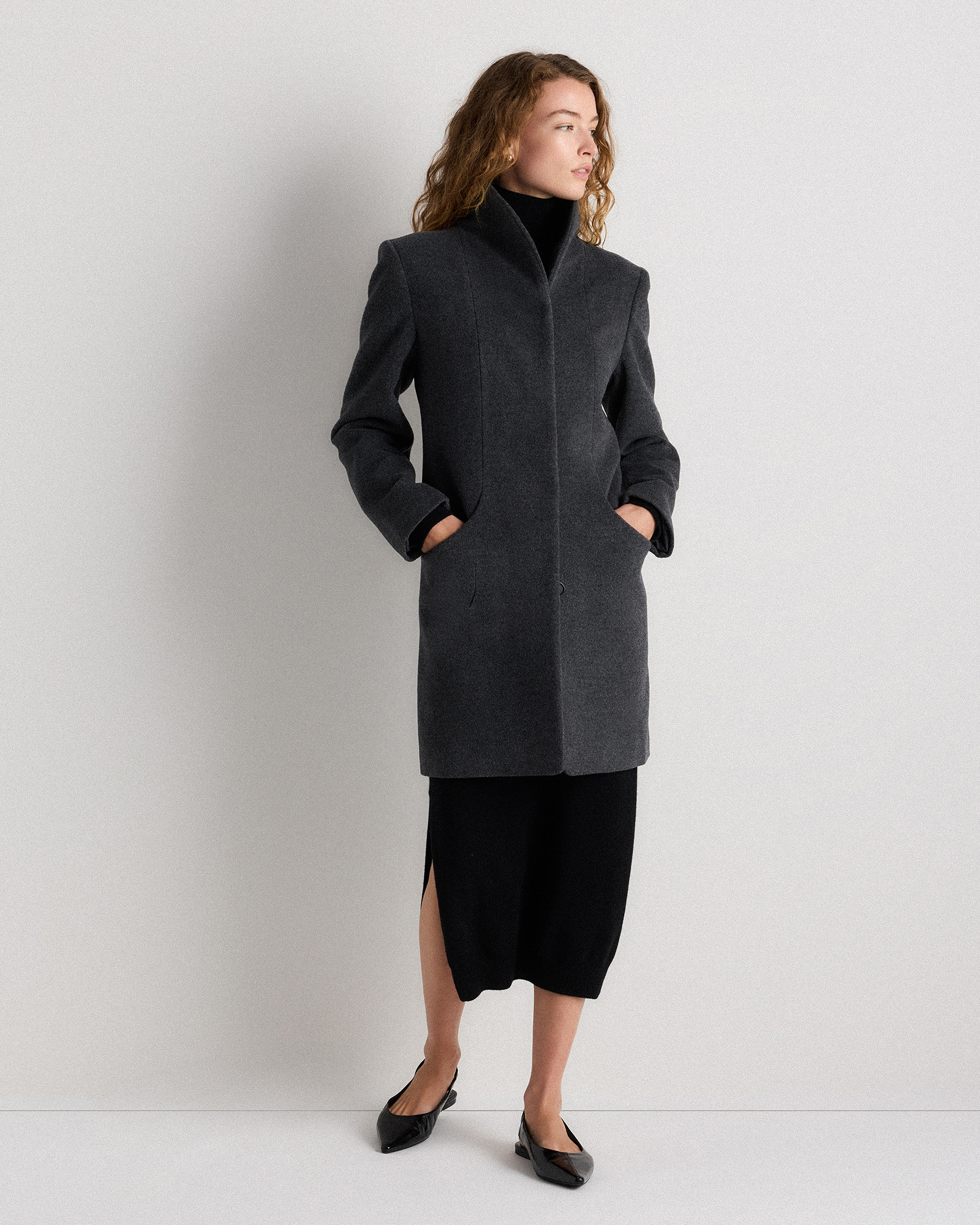 Wool Cashmere Cocoon Coat — Image 36