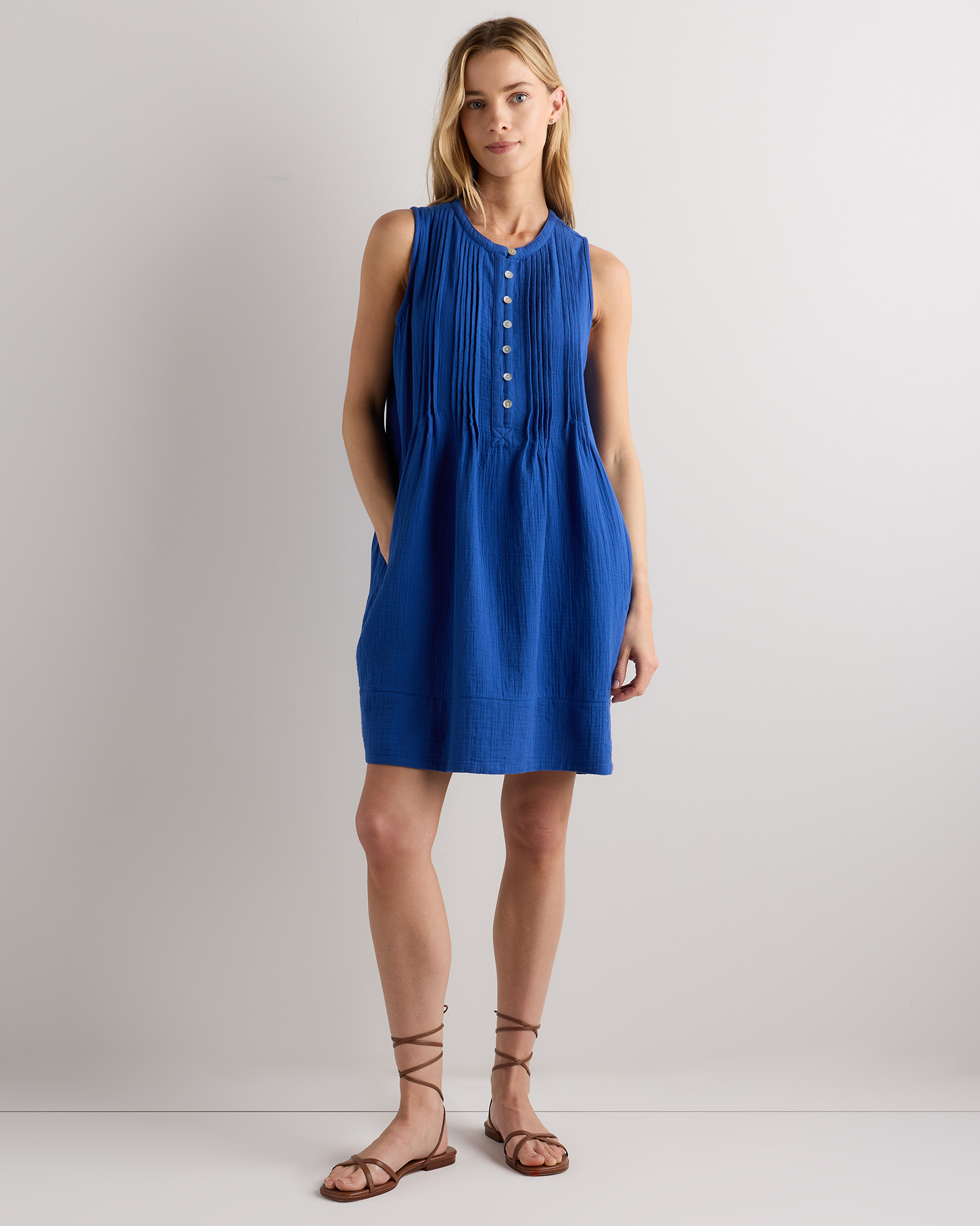 100% Organic Cotton Gauze Sleeveless Swing Dress — Image 41