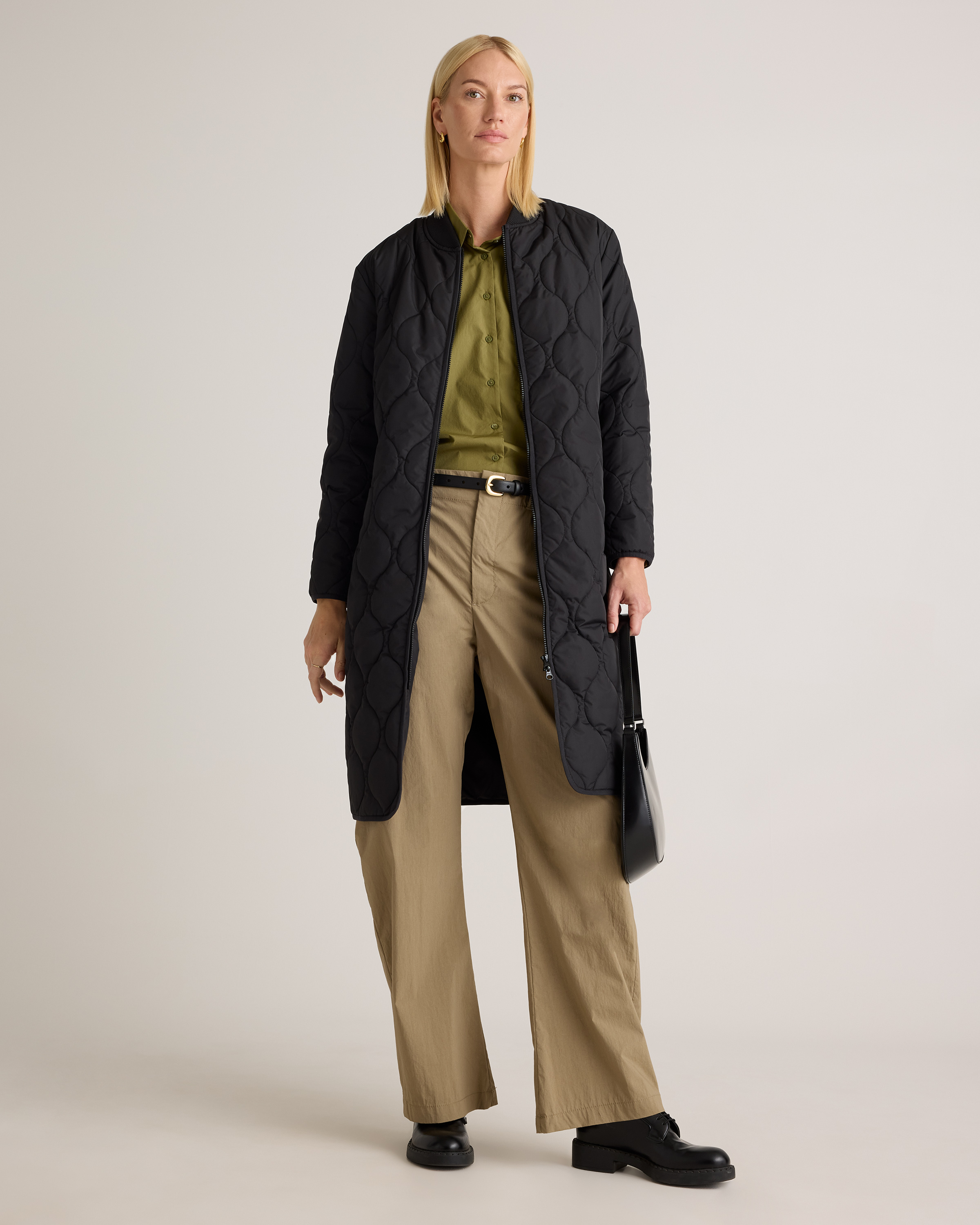 Featherless Quilted Puffer Long Coat — Image 28