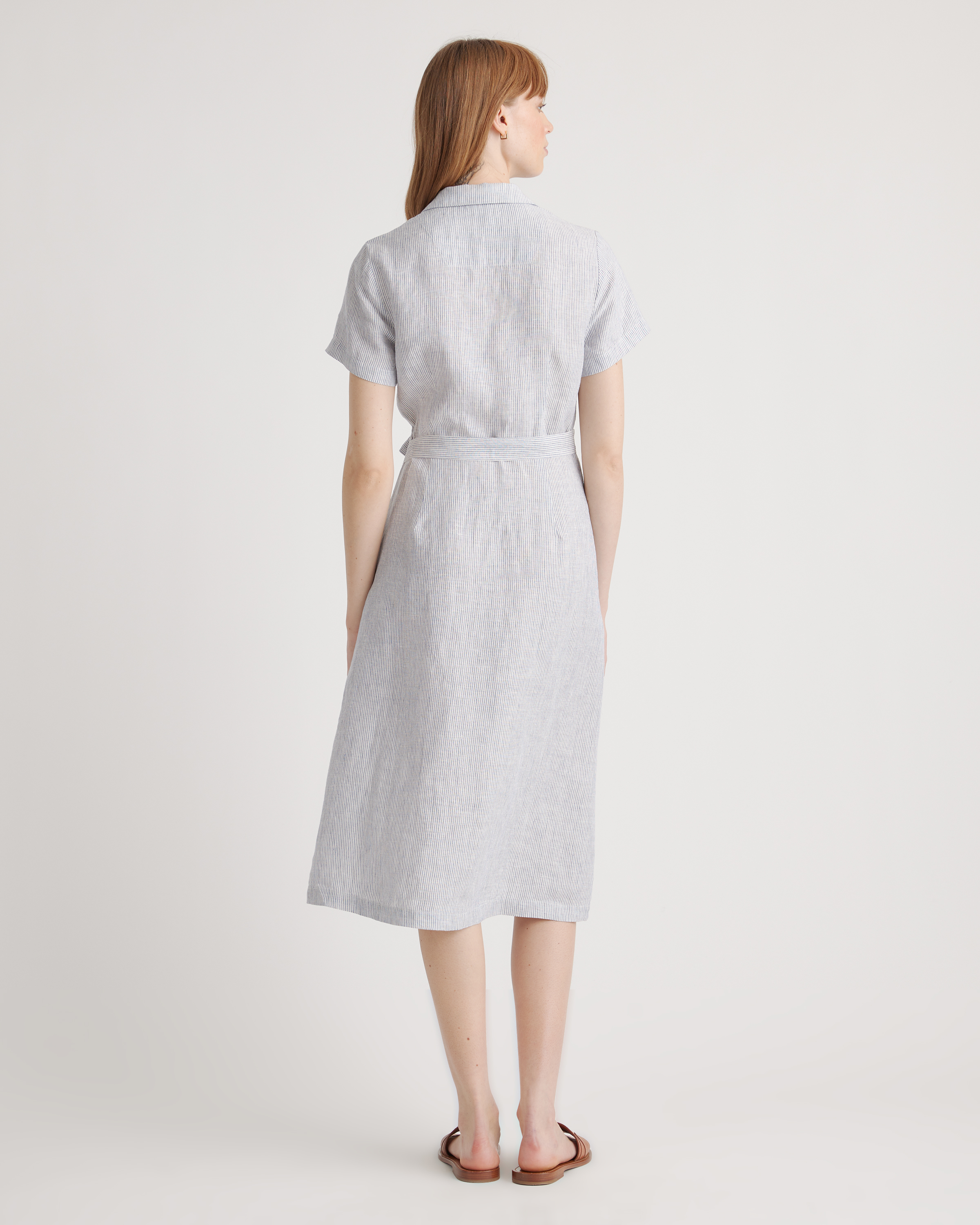 100% European Linen Button Front Dress — Image 36
