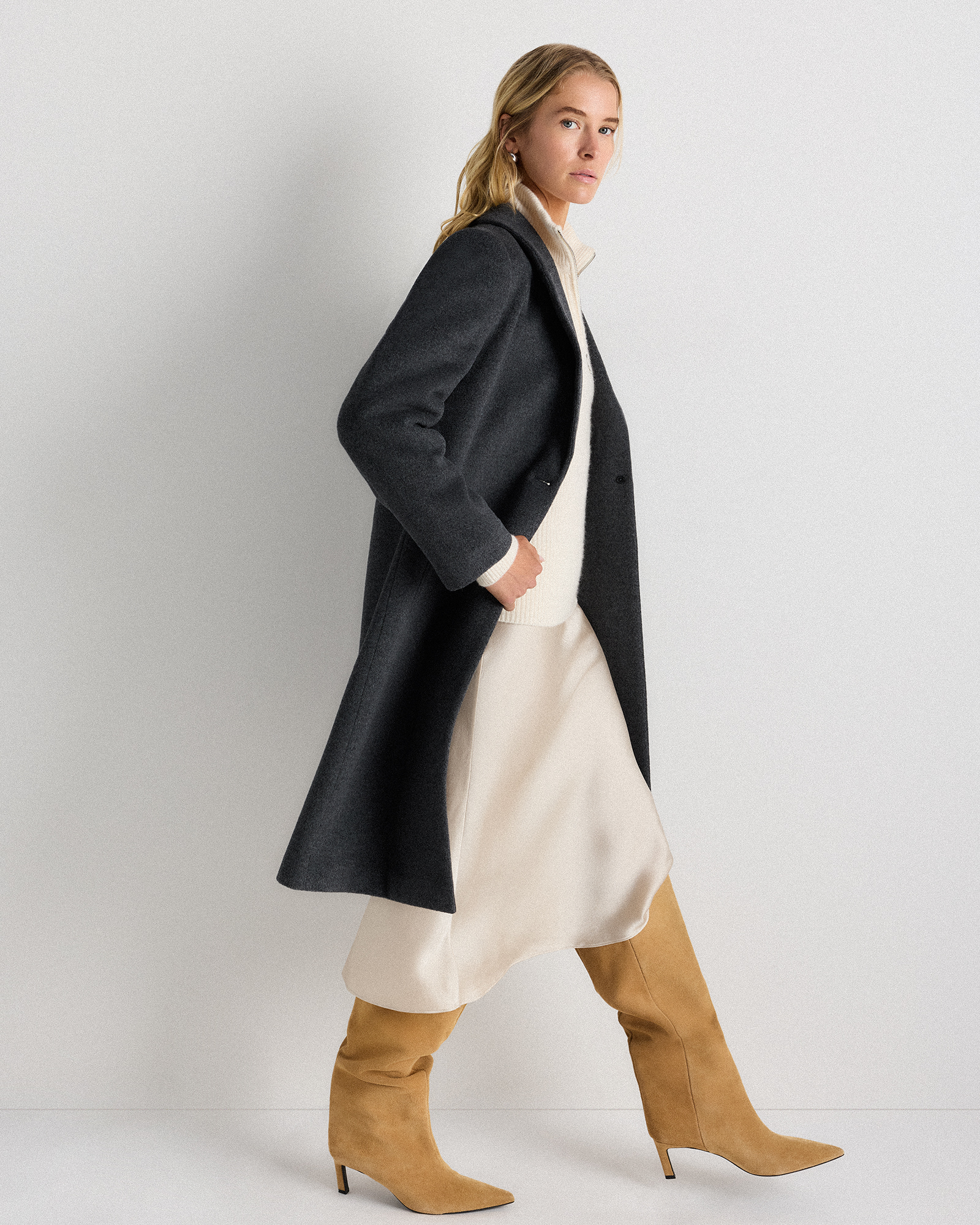 Wool Cashmere Classic Single-Breasted Coat — Image 25