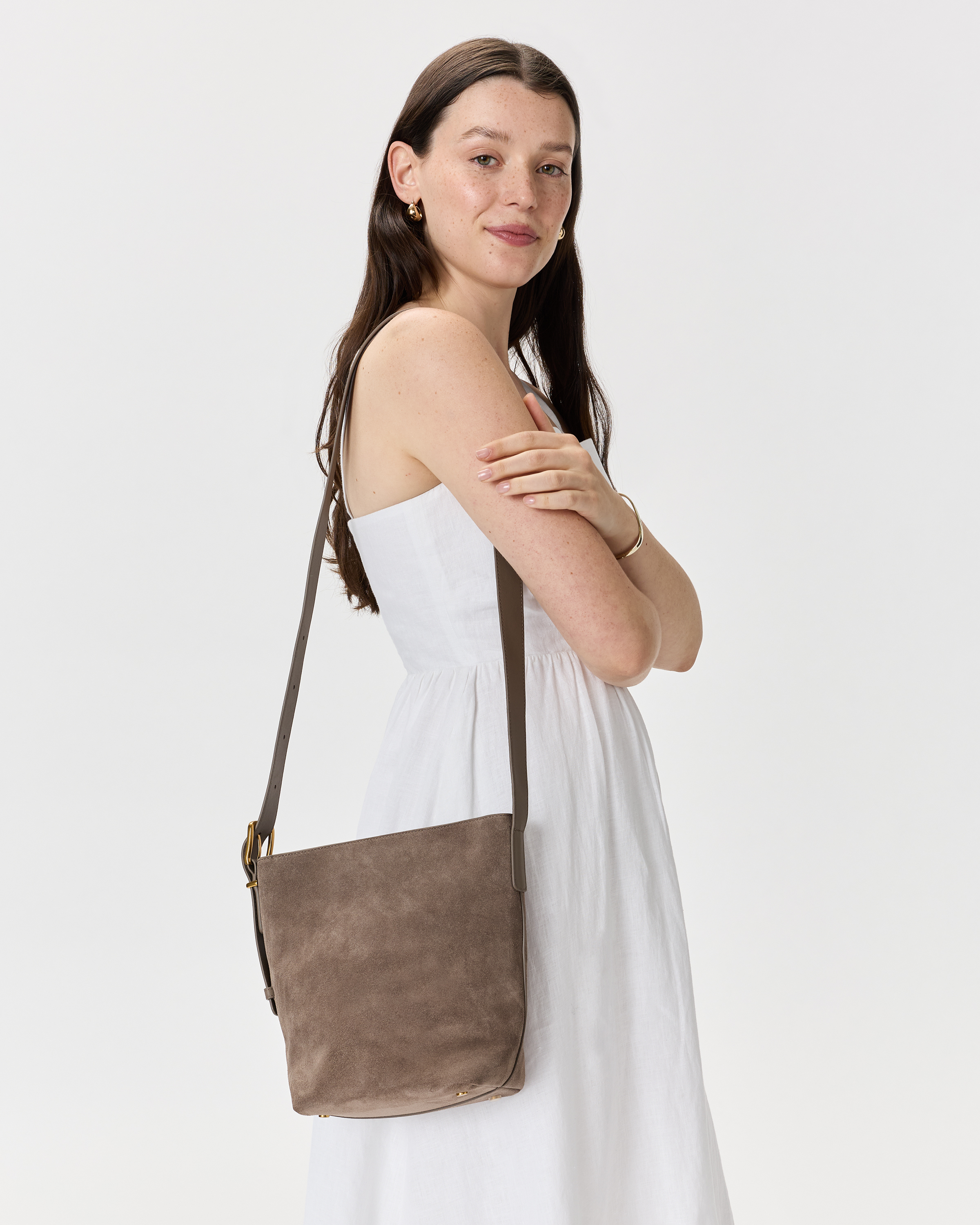 Italian Suede Bucket Crossbody — Image 13