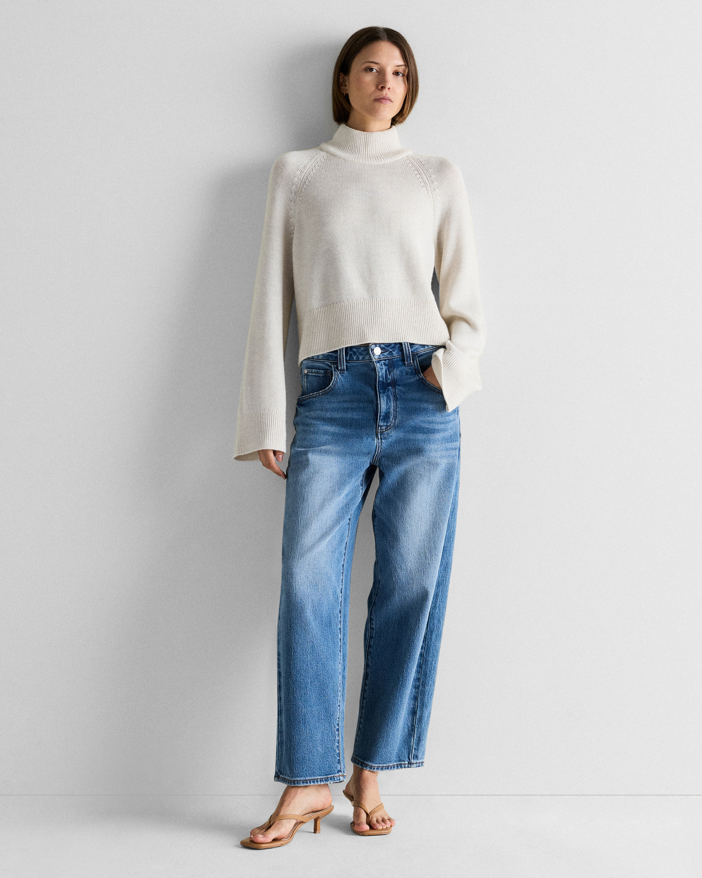 Australian Merino Wool Cropped Mock Neck Sweater — Image 12