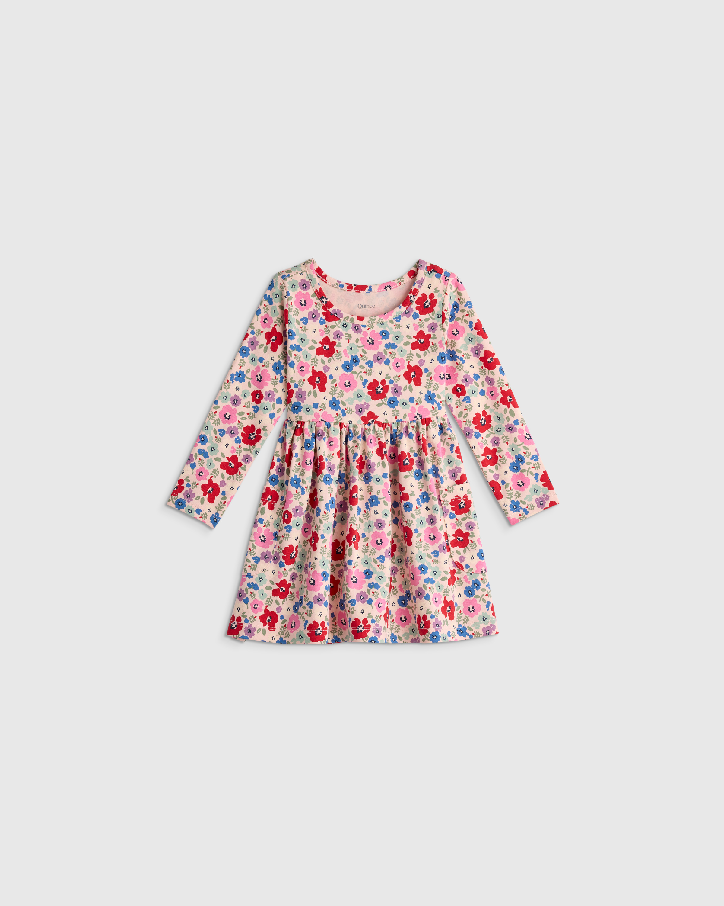 Organic Cotton Long Sleeve Fit and Flare Pocket Dress — Image 12