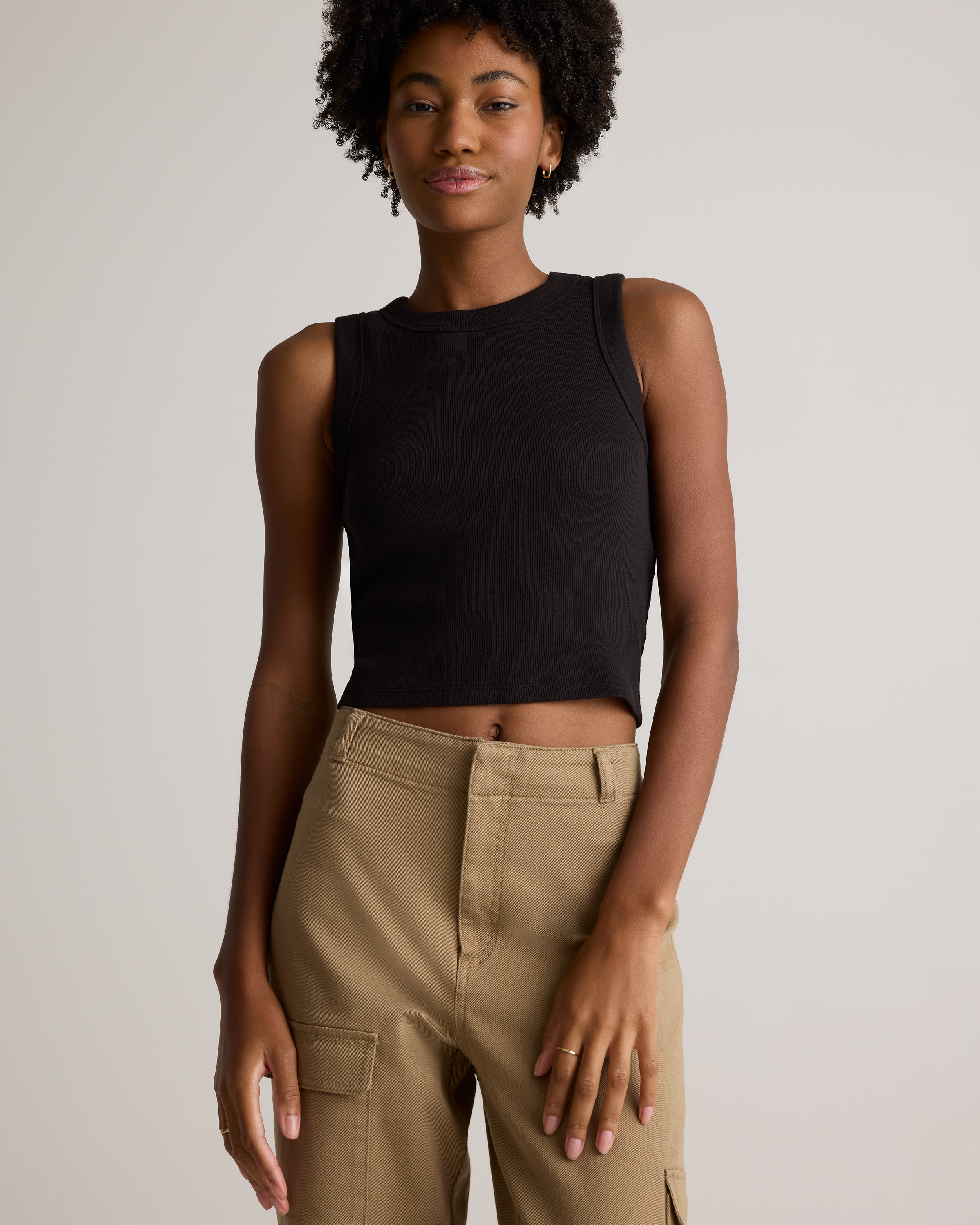 Organic Cotton Micro-Rib Cropped Cutaway Tank (3-Pack) — Image 3