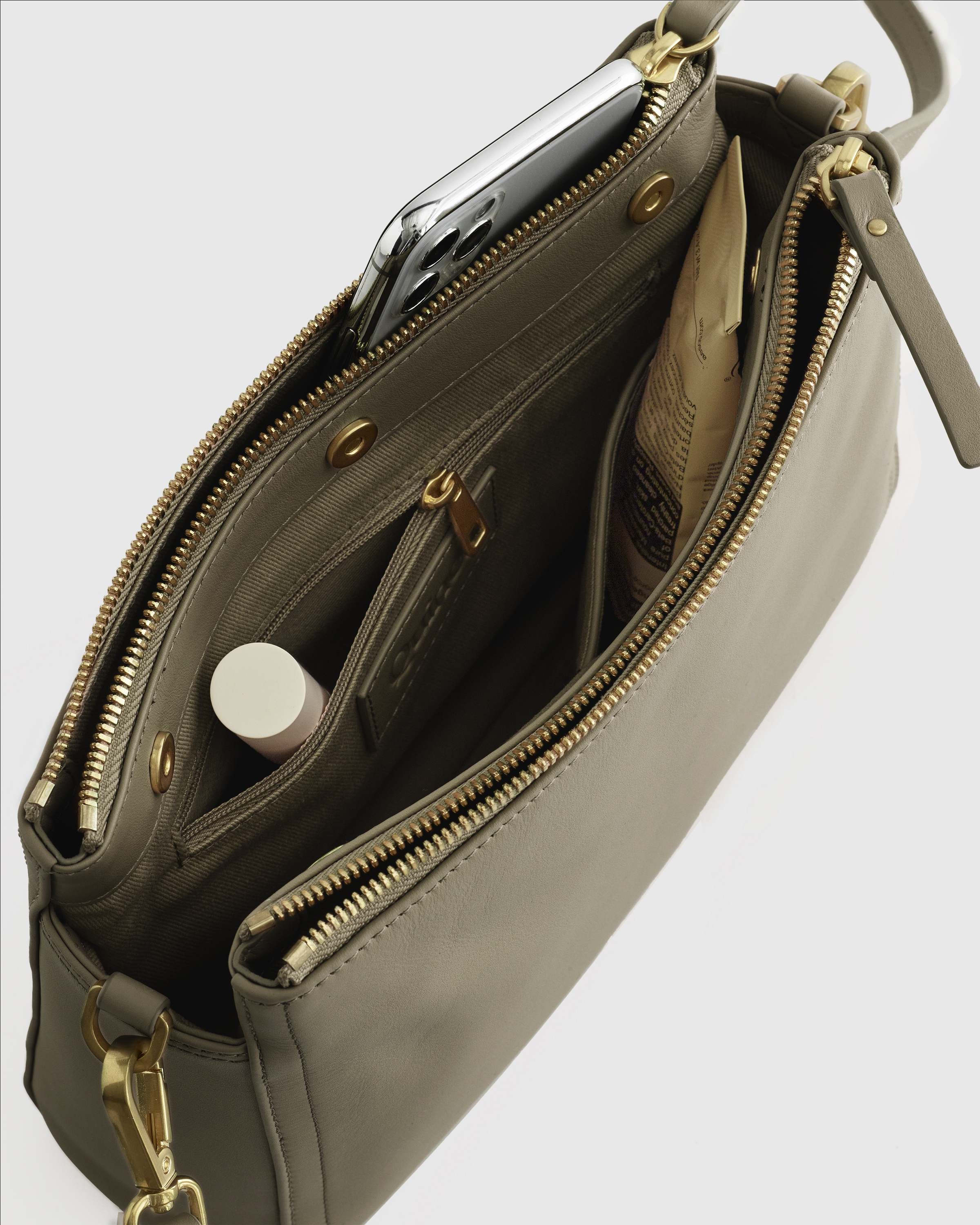 Italian Leather Triple Compartment Crossbody — Image 4