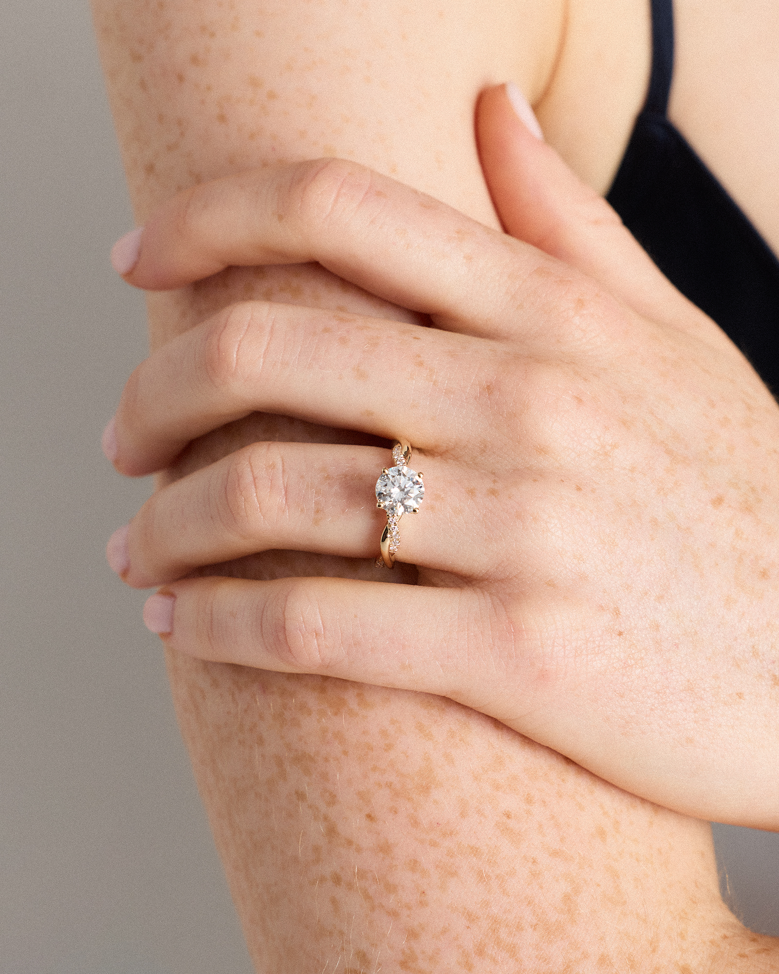 Lab Grown Diamond Round Twisted Engagement Ring - 1.5ct — Image 4