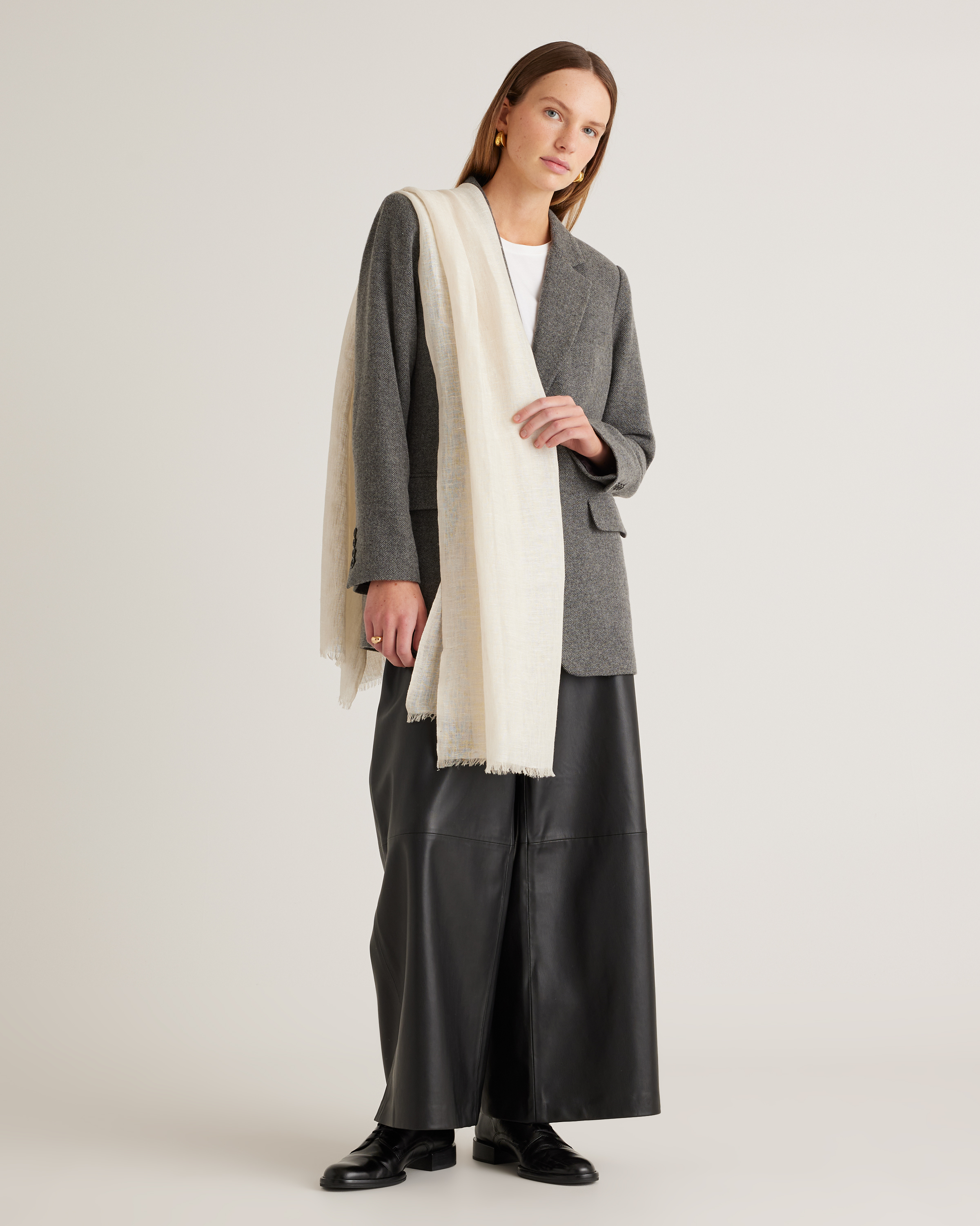 Lightweight Linen Silk Cashmere Scarf — Image 8
