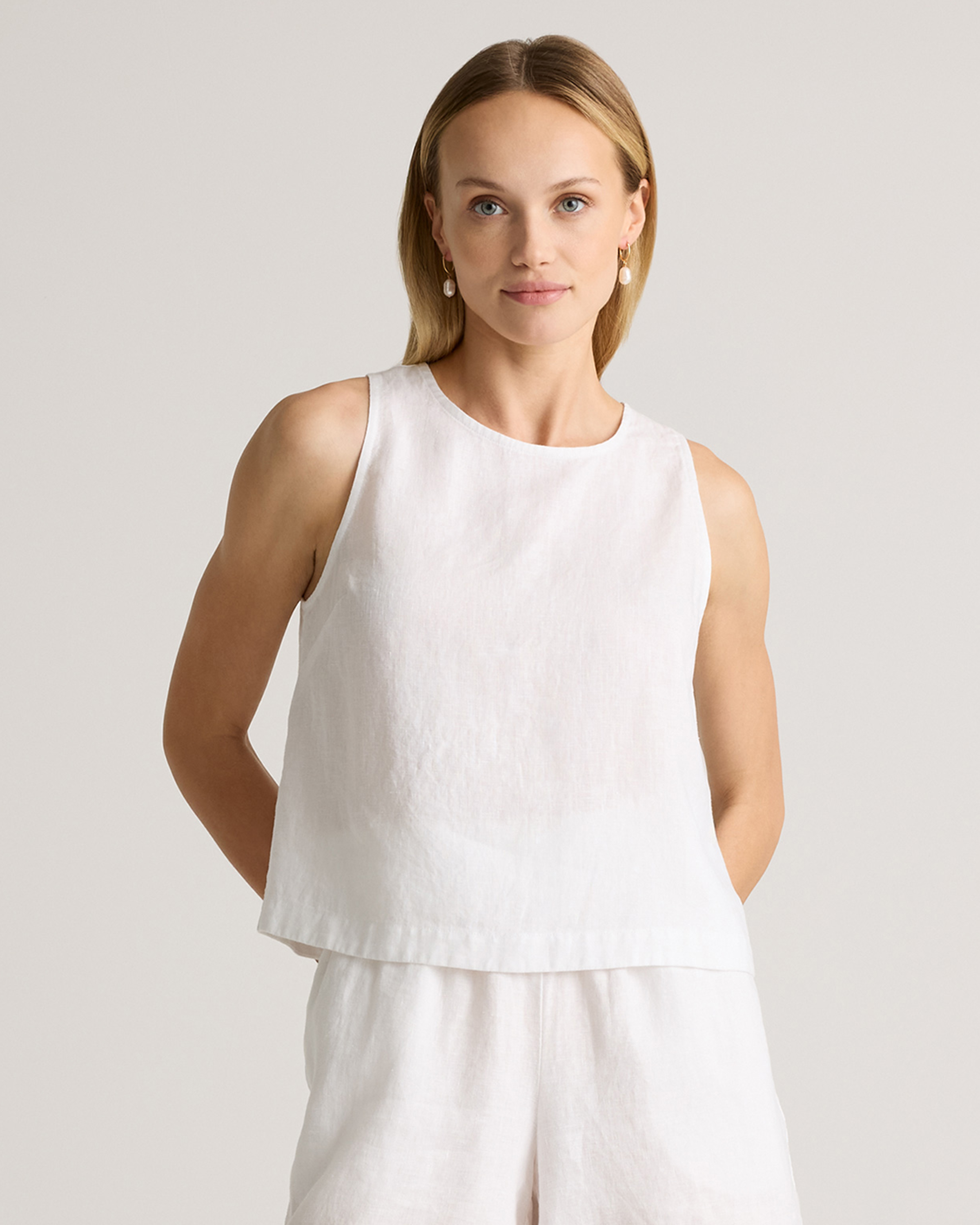 100% European Linen Cropped Tank — Image 32