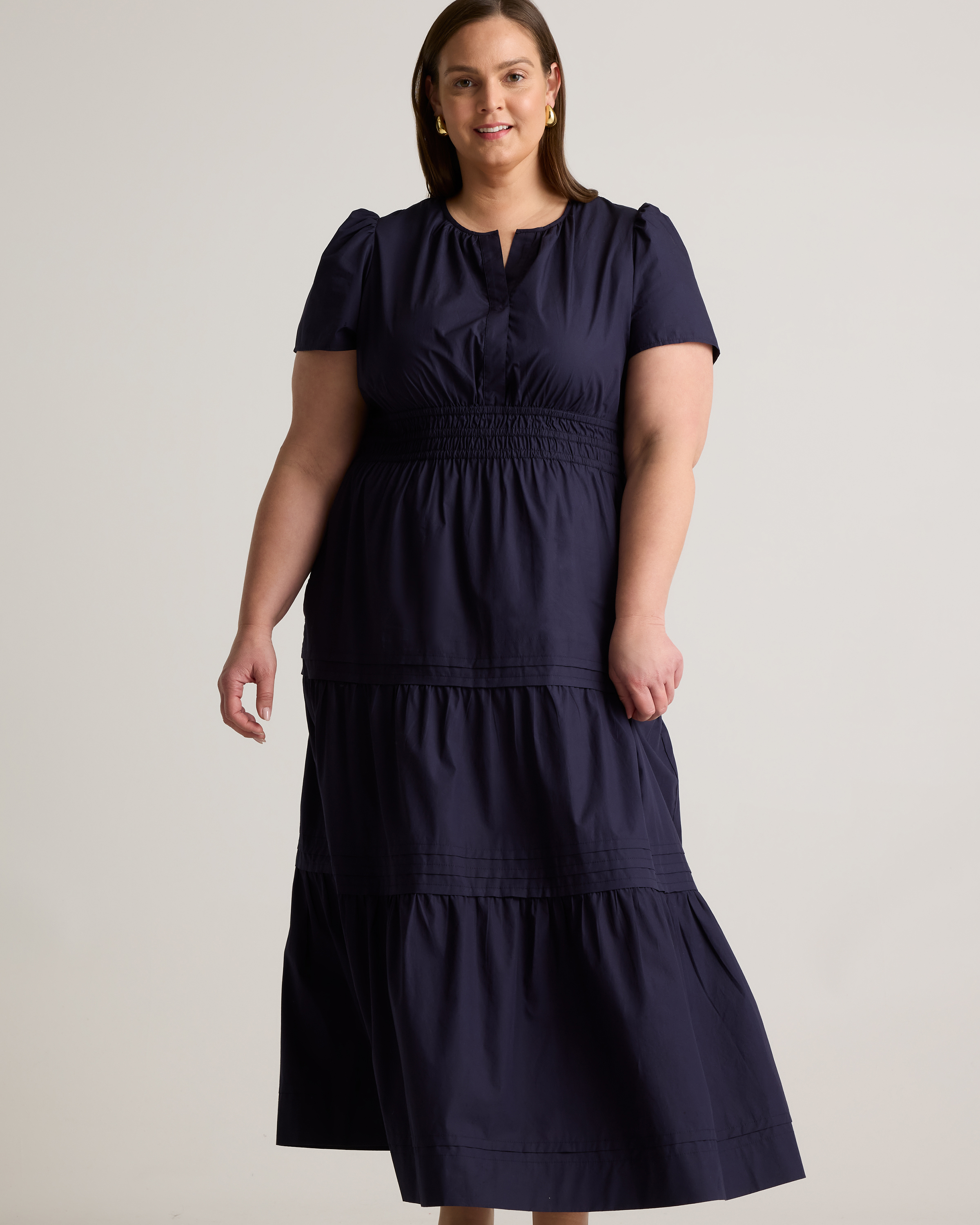 100% Organic Cotton Poplin Tiered Maxi Dress — Image 15