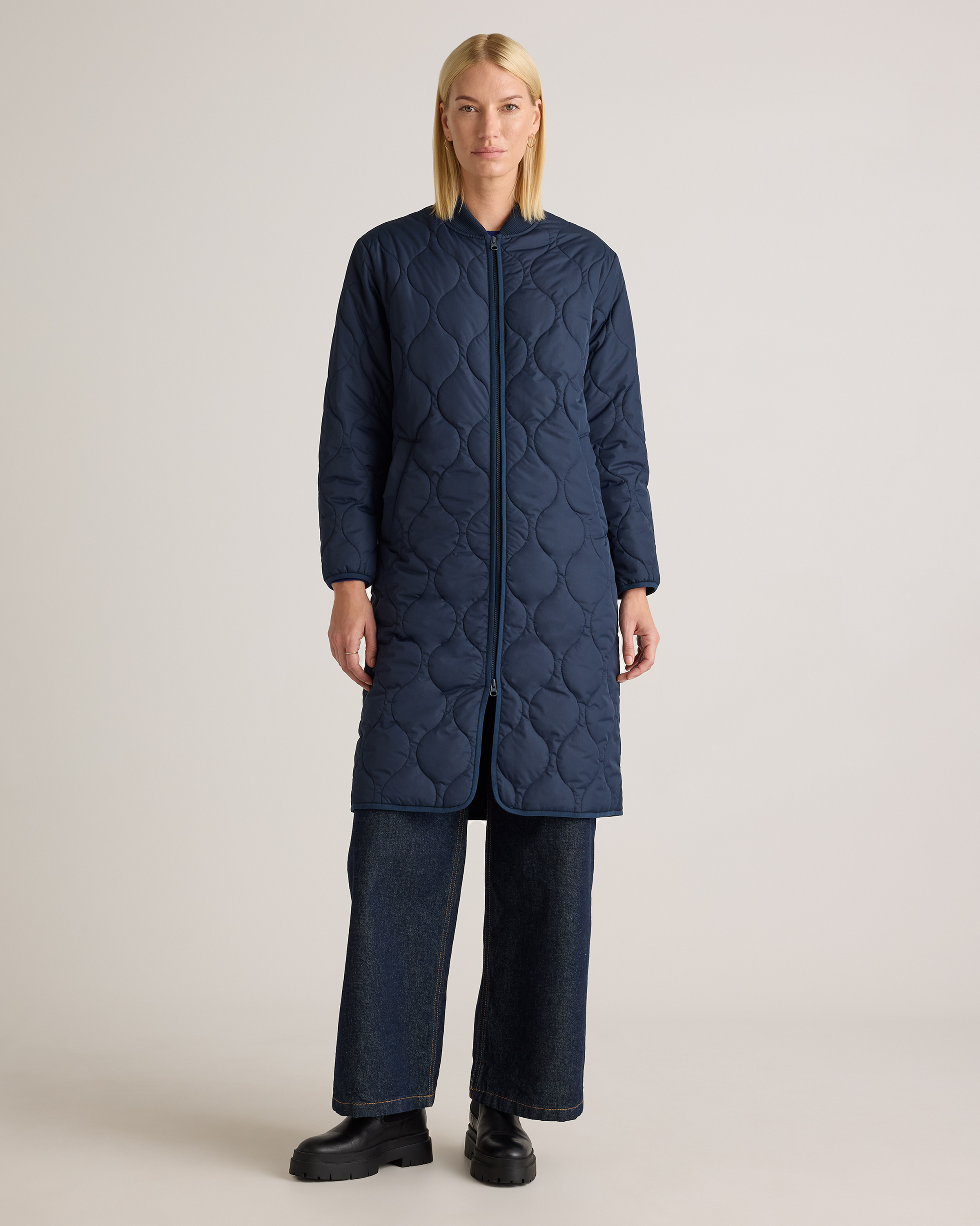 Featherless Quilted Puffer Long Coat — Image 20