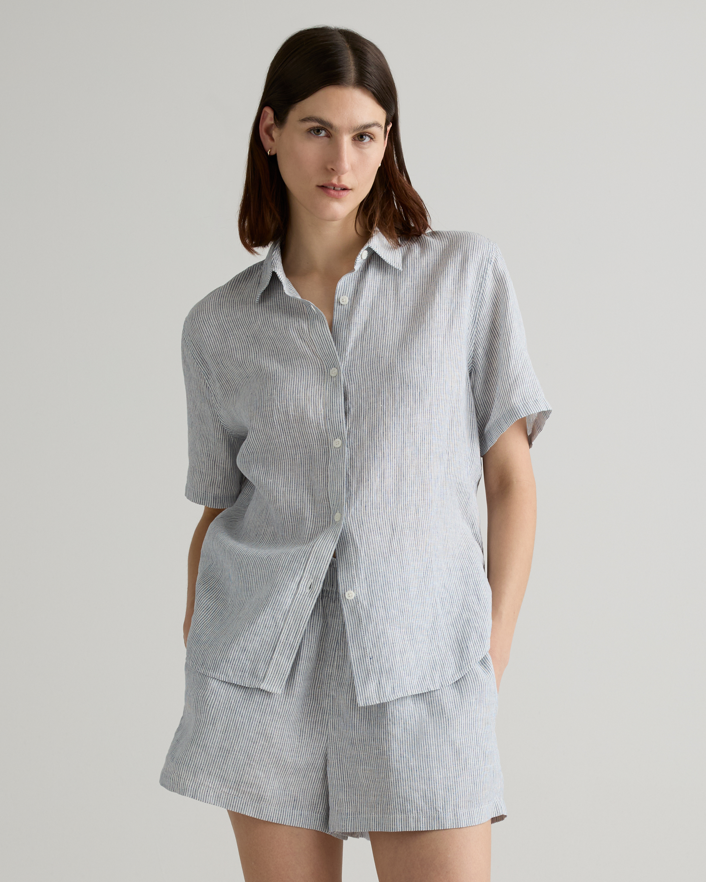 100% European Linen Shorts Pajama Set — Image 6