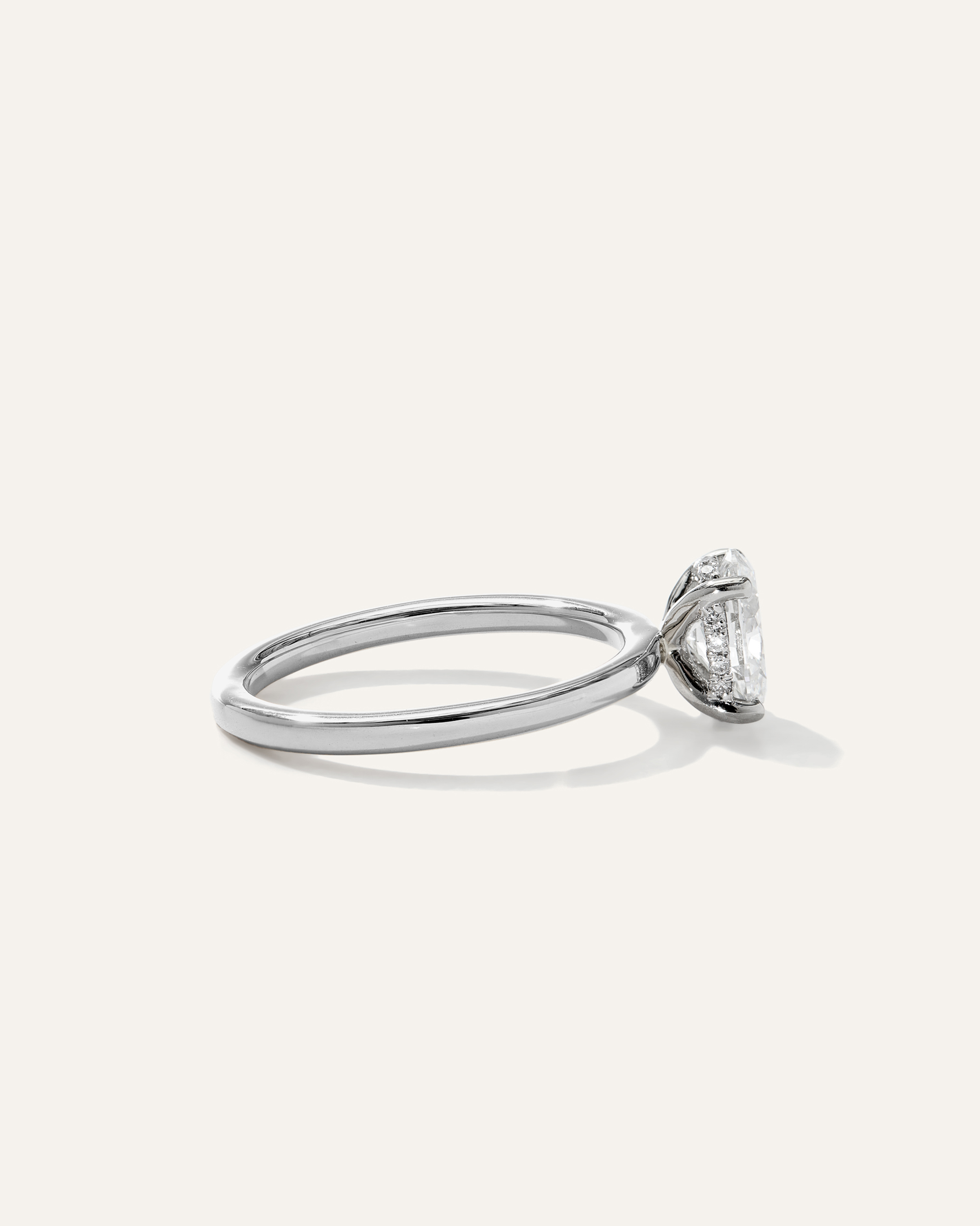 Lab Grown Diamond Oval Petite Hidden Halo Engagement Ring - 1ct — Image 10