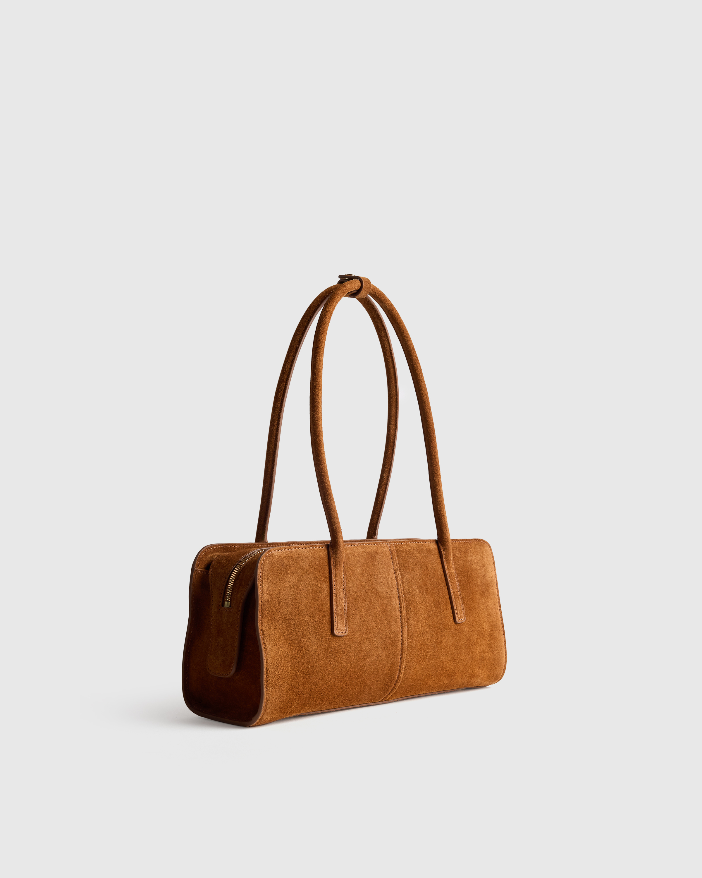 Italian Suede East-West Shoulder Bag — Image 15