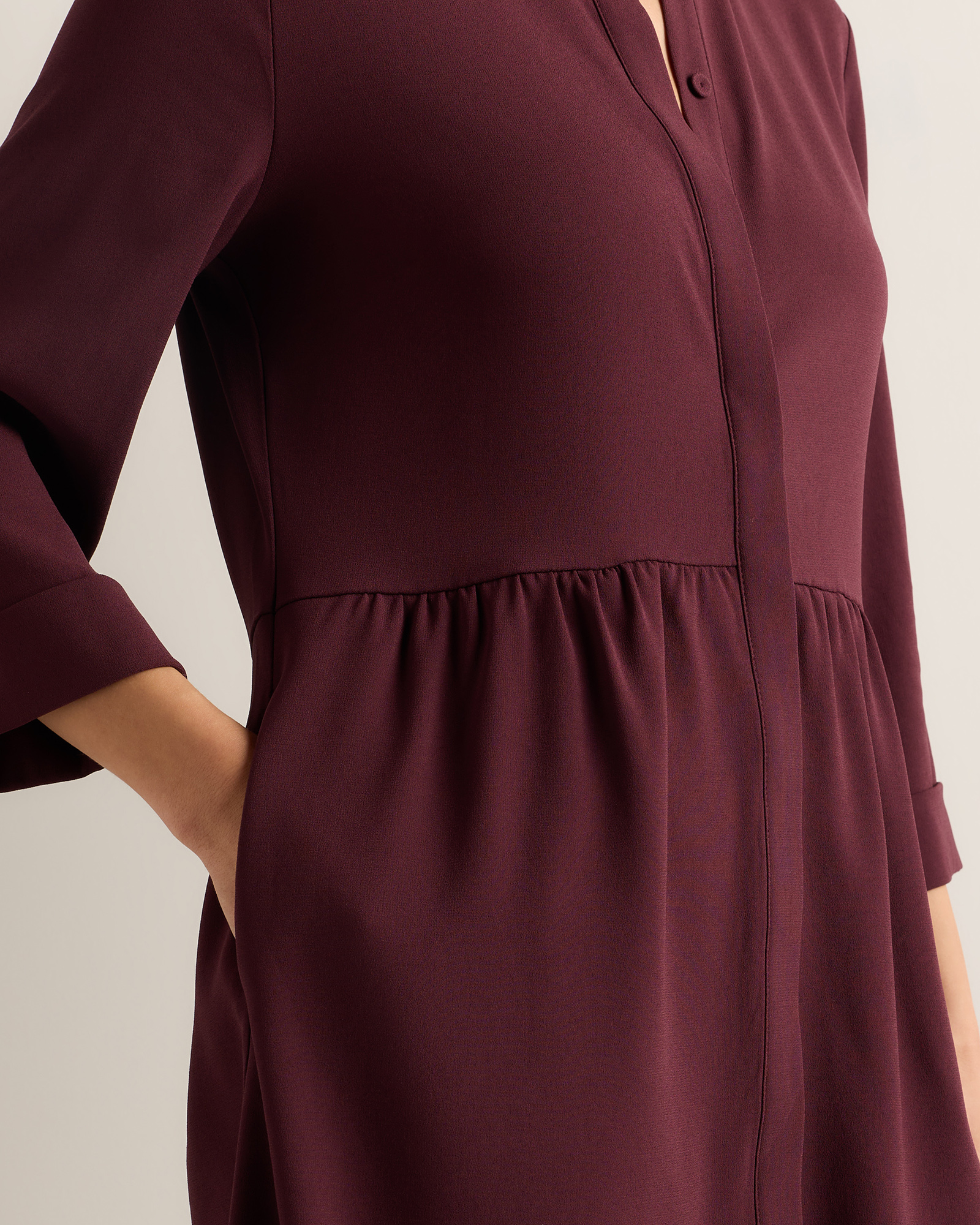 Fluid Crepe Shirt Dress — Image 10