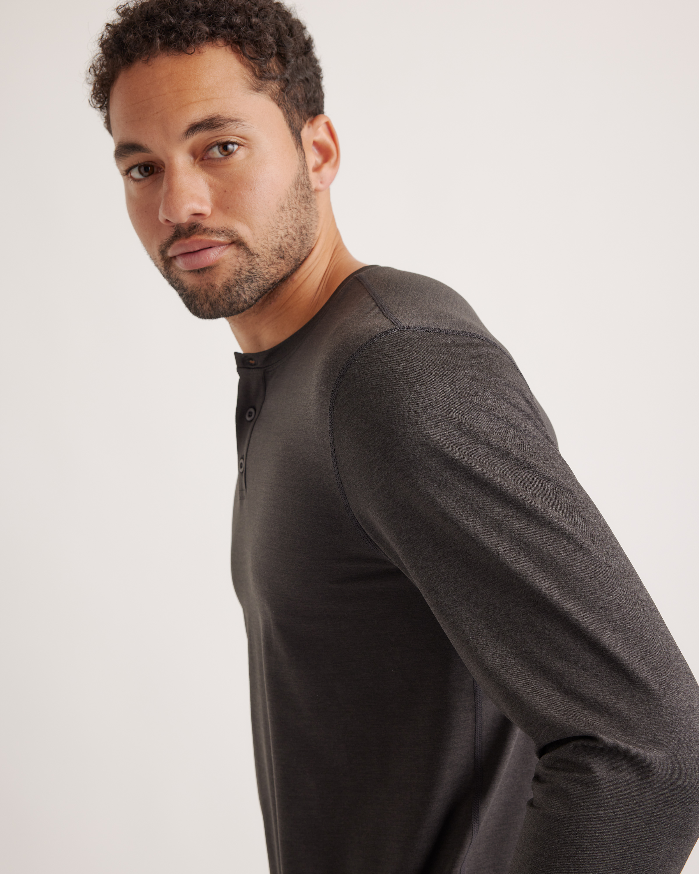 Flowknit Breeze Performance Long Sleeve Henley Tee — Image 3