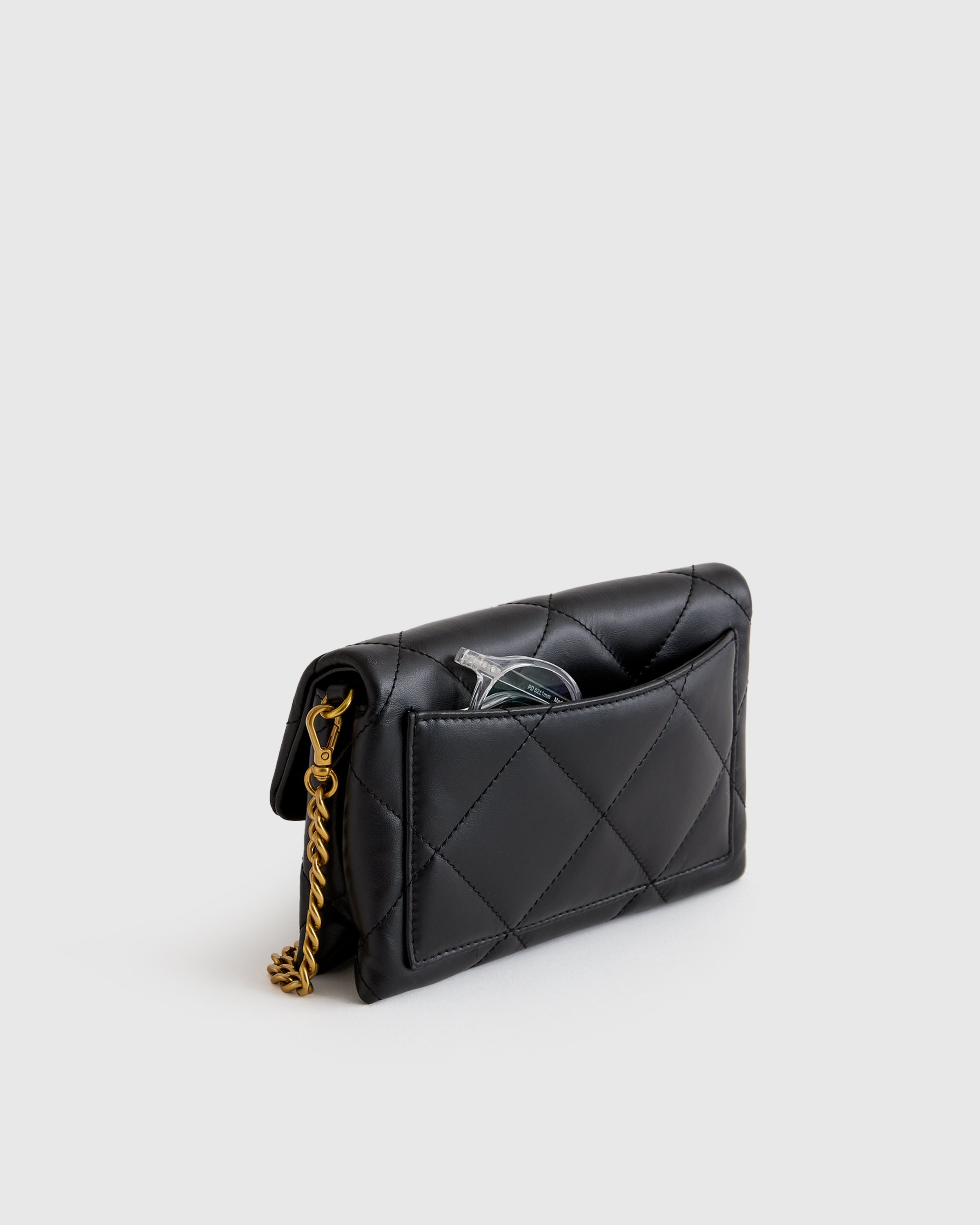 Italian Leather Diamond Quilted Wallet Crossbody — Image 7