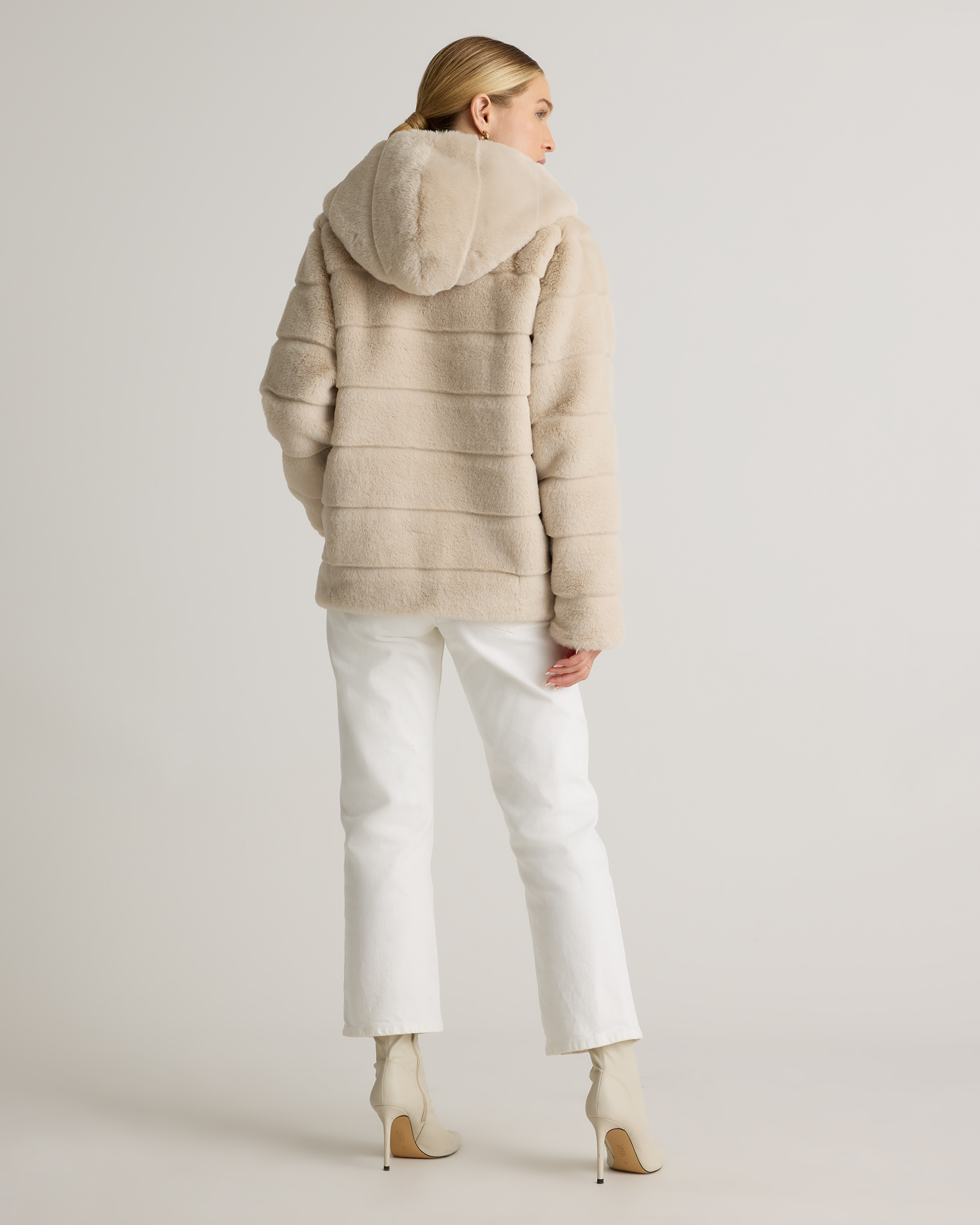 Hooded Faux Fur Jacket — Image 17