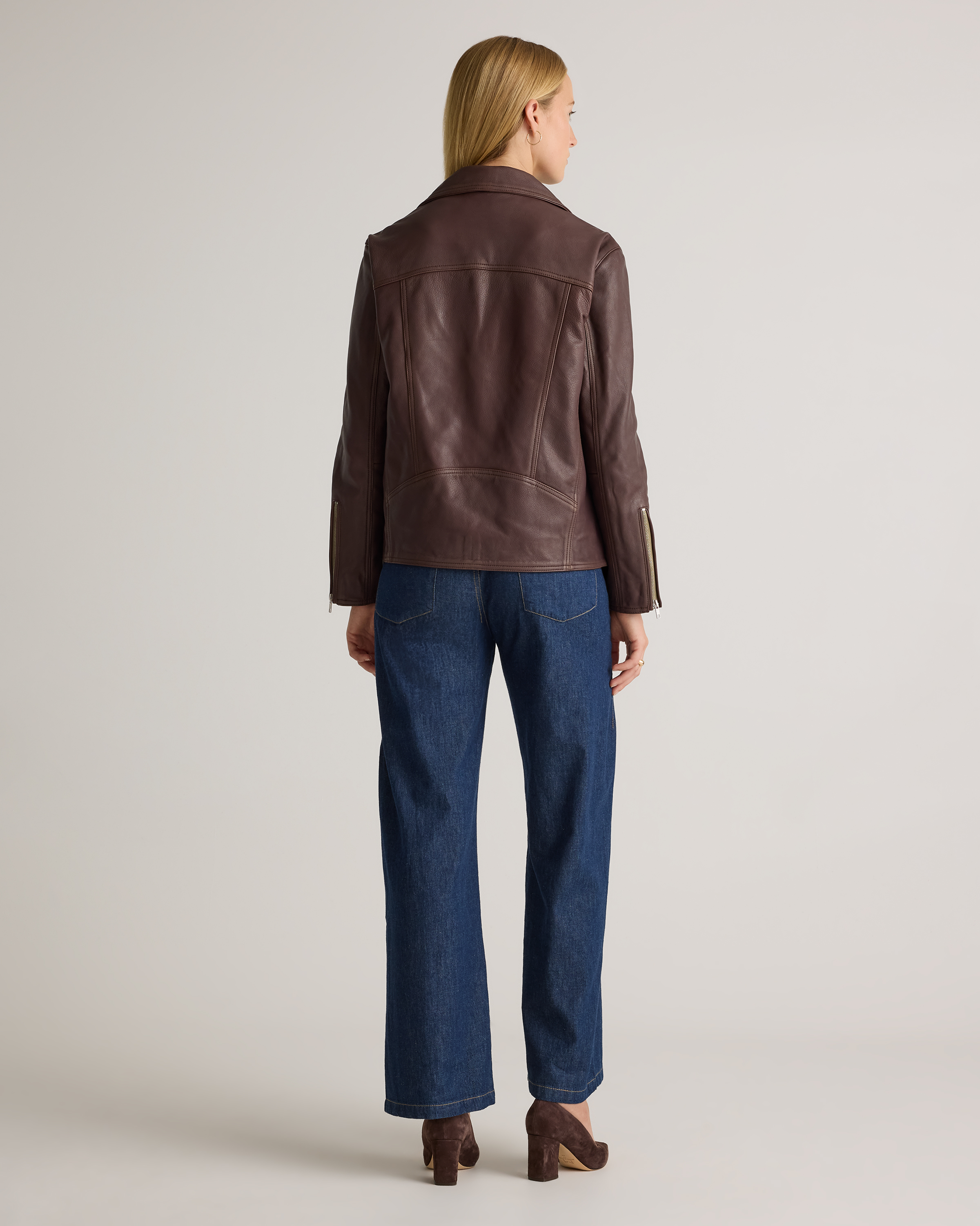 100% Leather Oversized Biker Jacket — Image 36