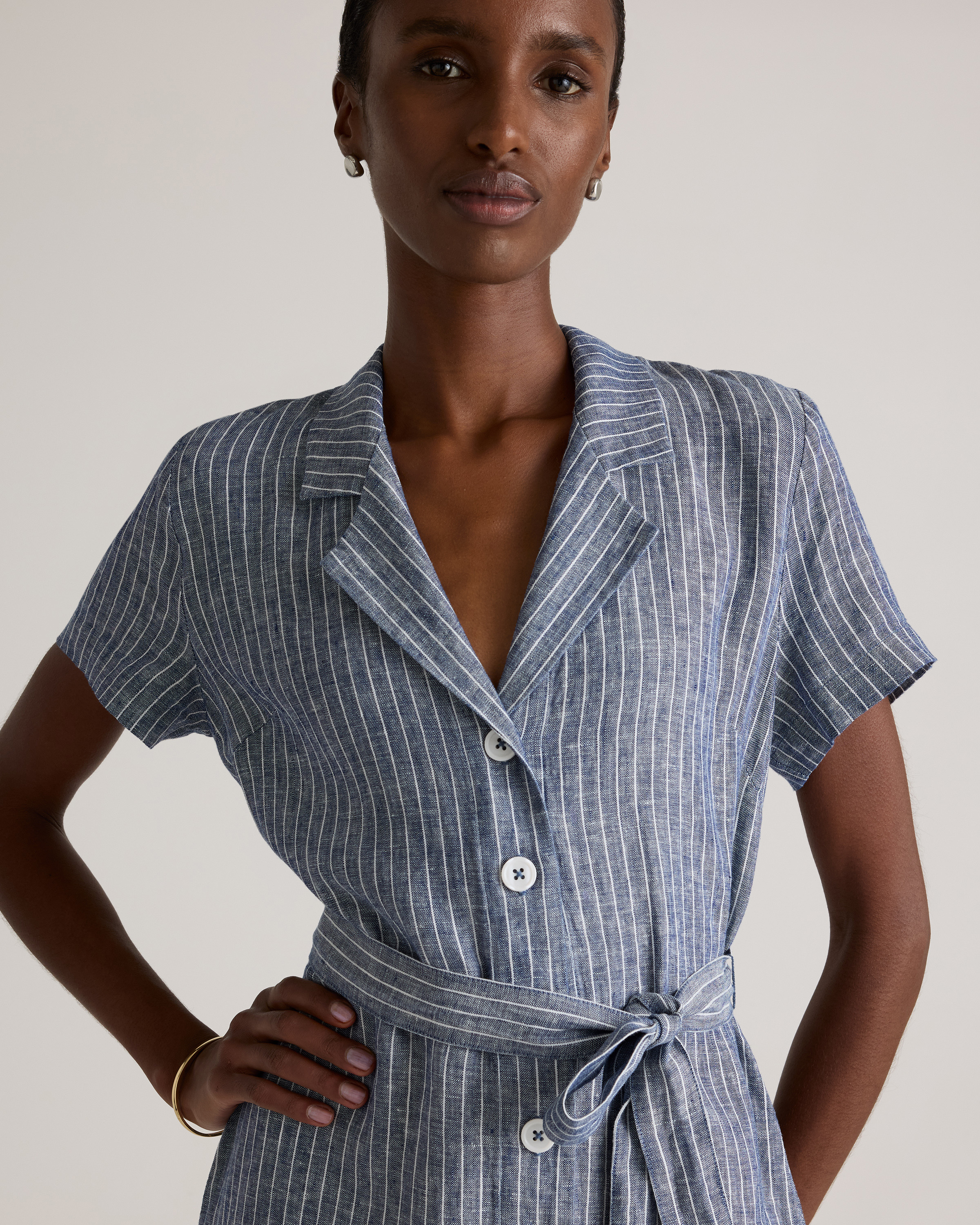 100% European Linen Button Front Dress — Image 5