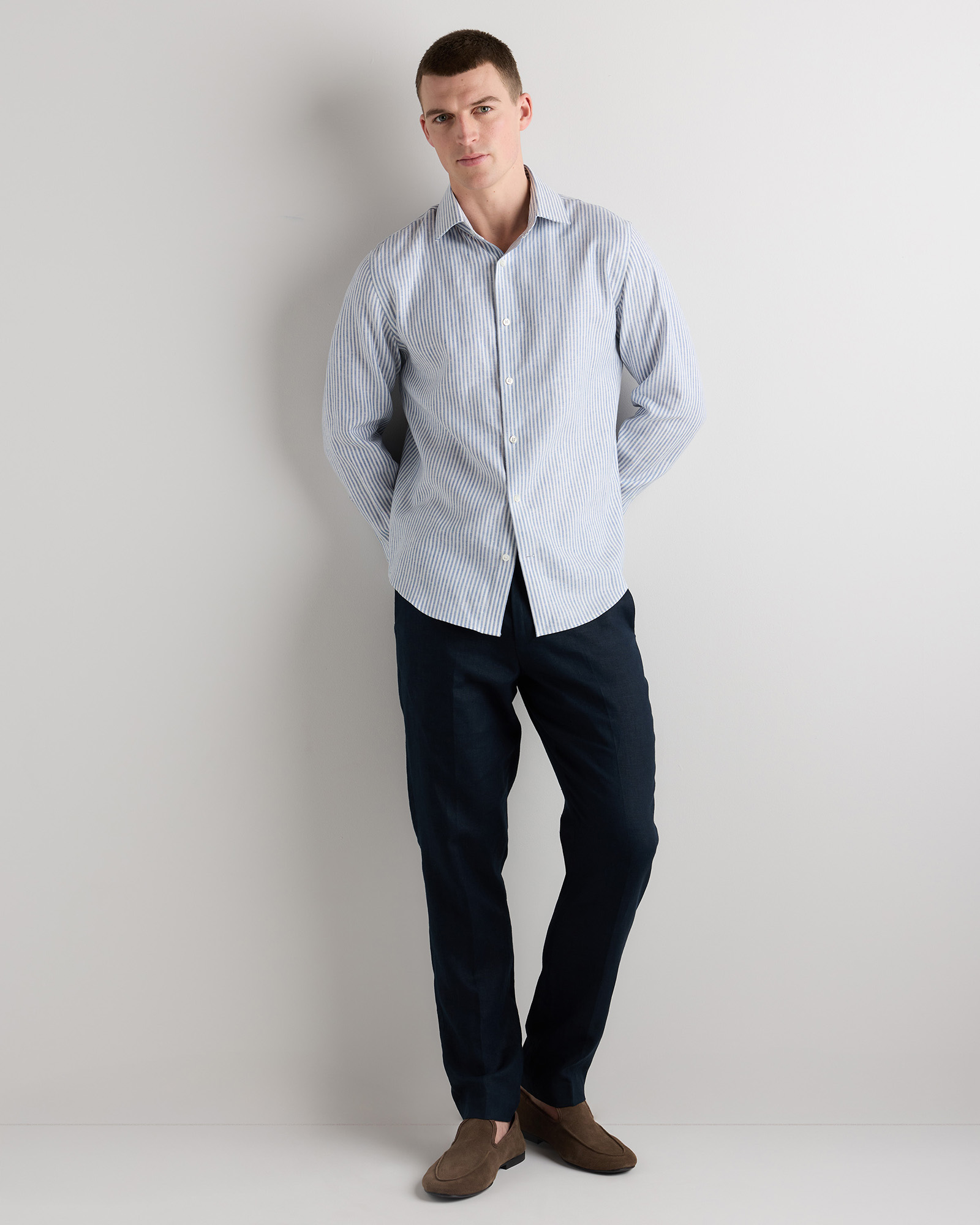 100% European Linen Wrinkle-Resistant Dress Shirt — Image 5