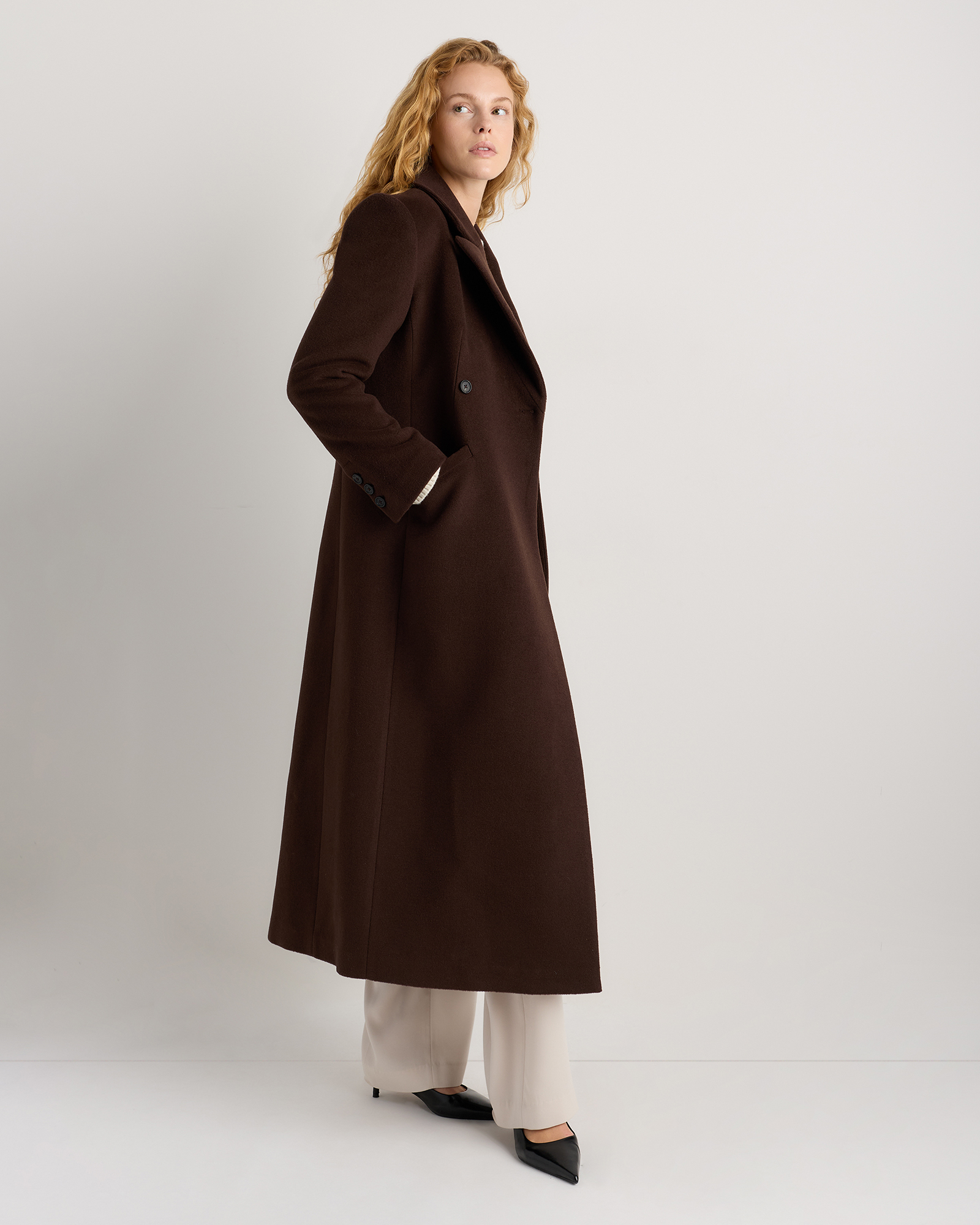 Wool Cashmere Tailored Long Coat — Image 27