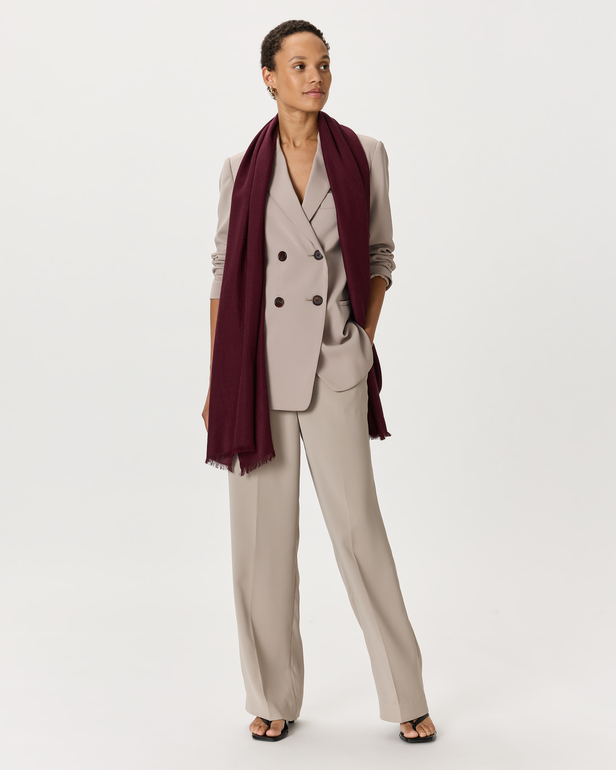 Featherweight Cashmere Silk Frayed Edge Scarf — Image 40
