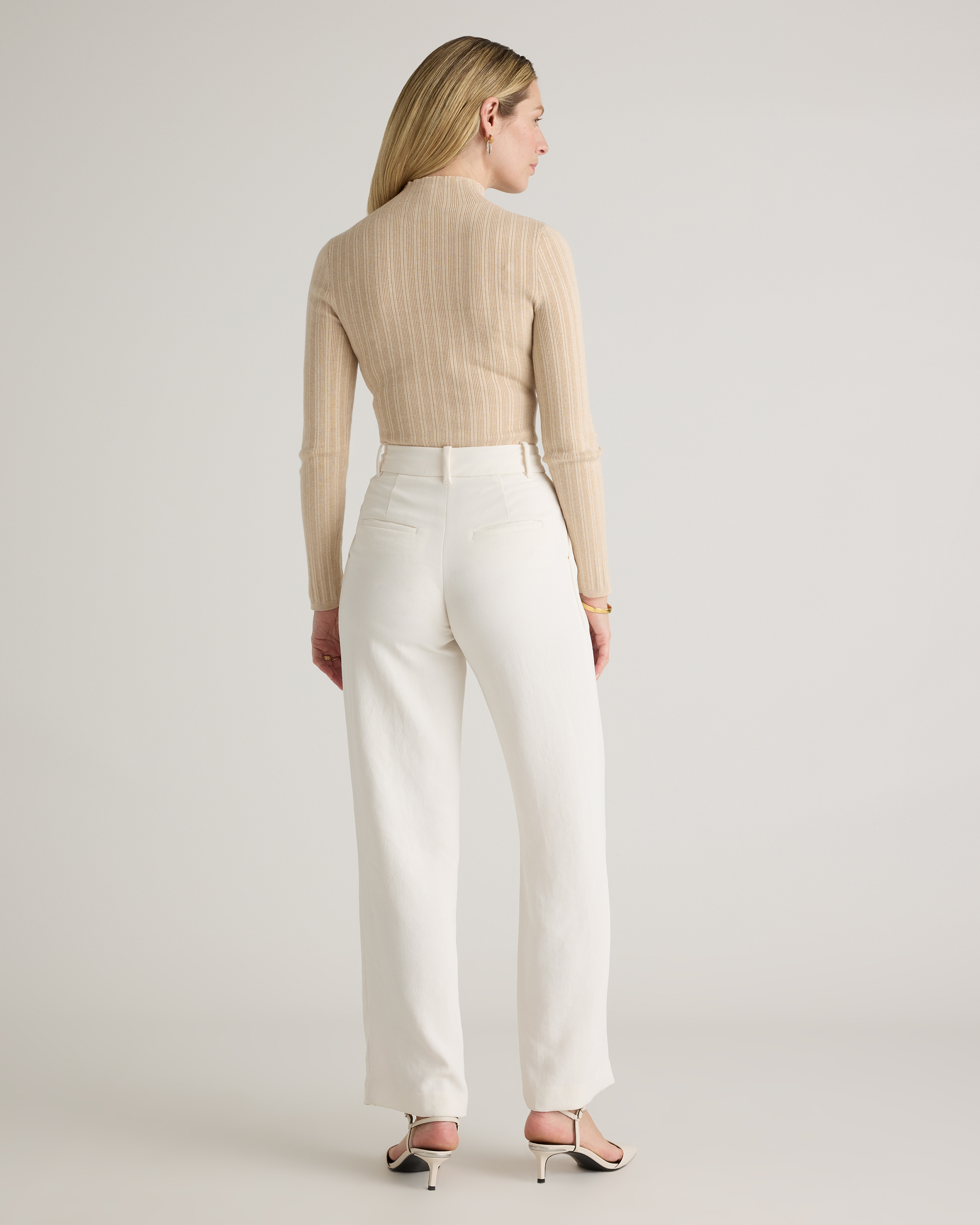 Cotton Cashmere Ribbed Turtleneck Bodysuit — Image 8