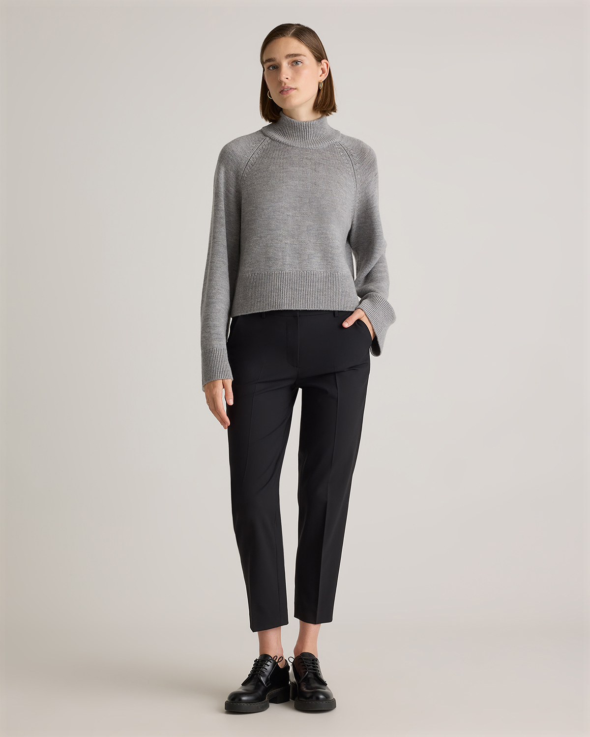 Australian Merino Wool Cropped Mock Neck Sweater — Image 29