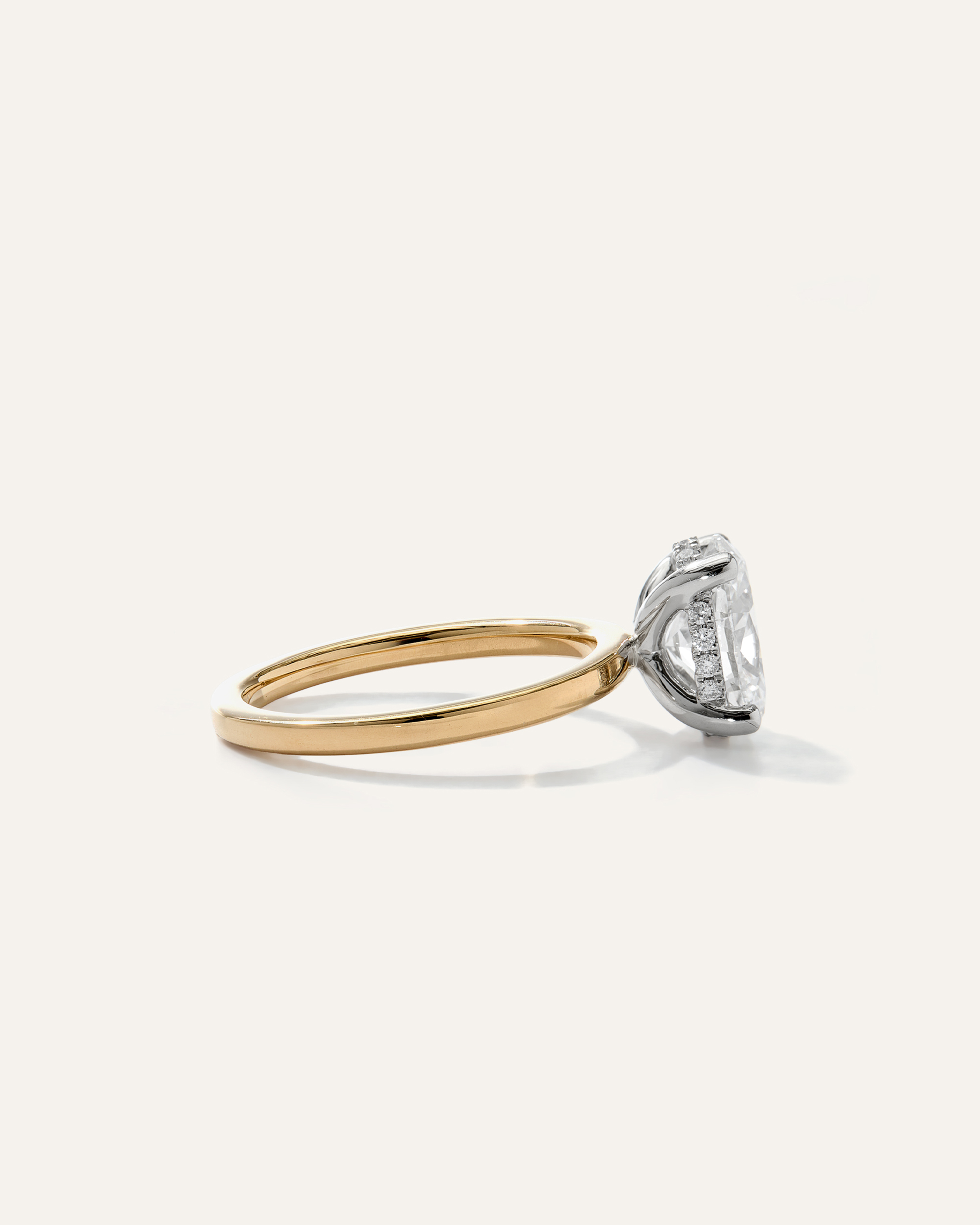 Lab Grown Diamond Oval Petite Hidden Halo Engagement Ring - 2ct — Image 10