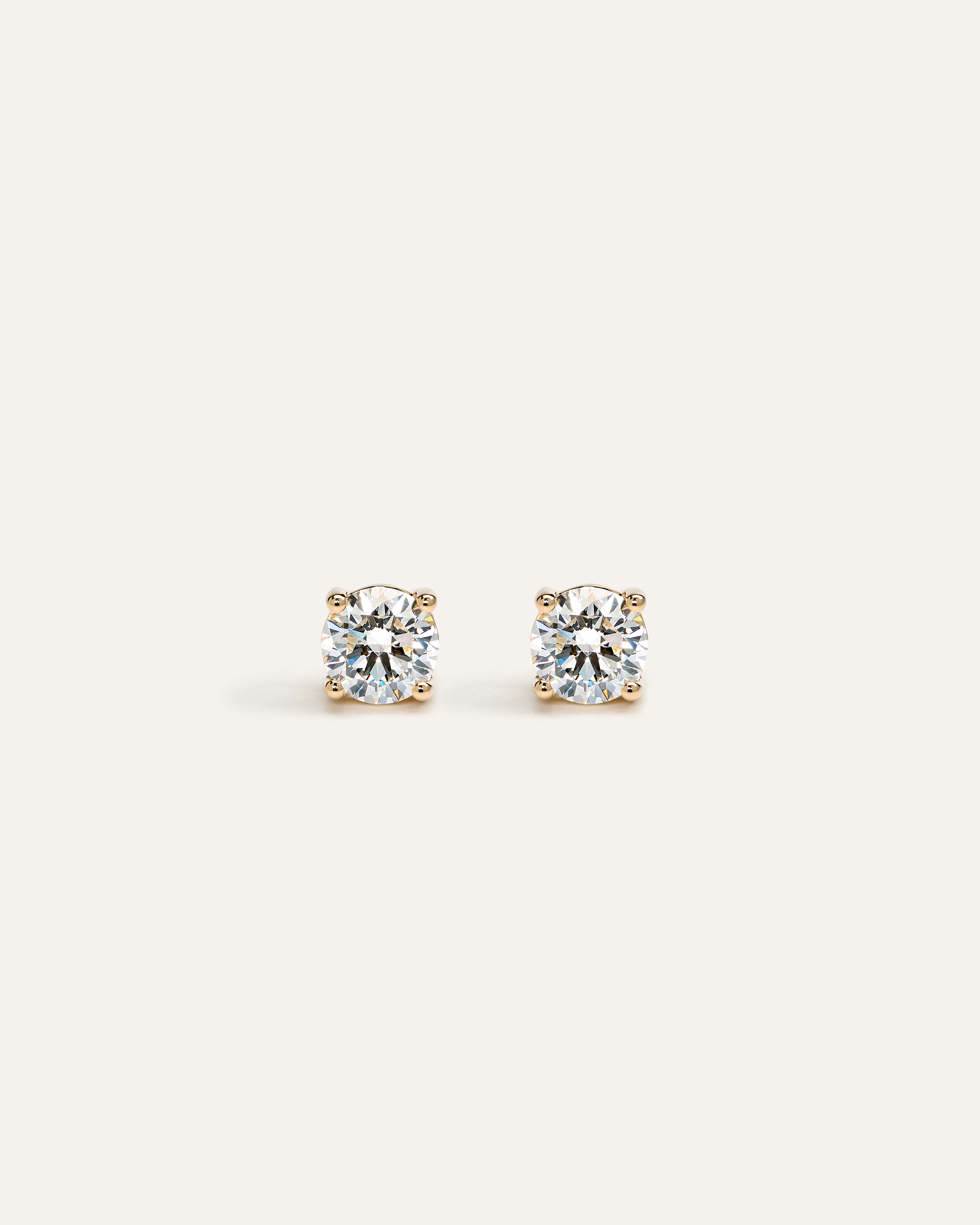 14K Gold Lab Grown Diamond Four-Prong Solitaire Studs - 1ctw — Image 5