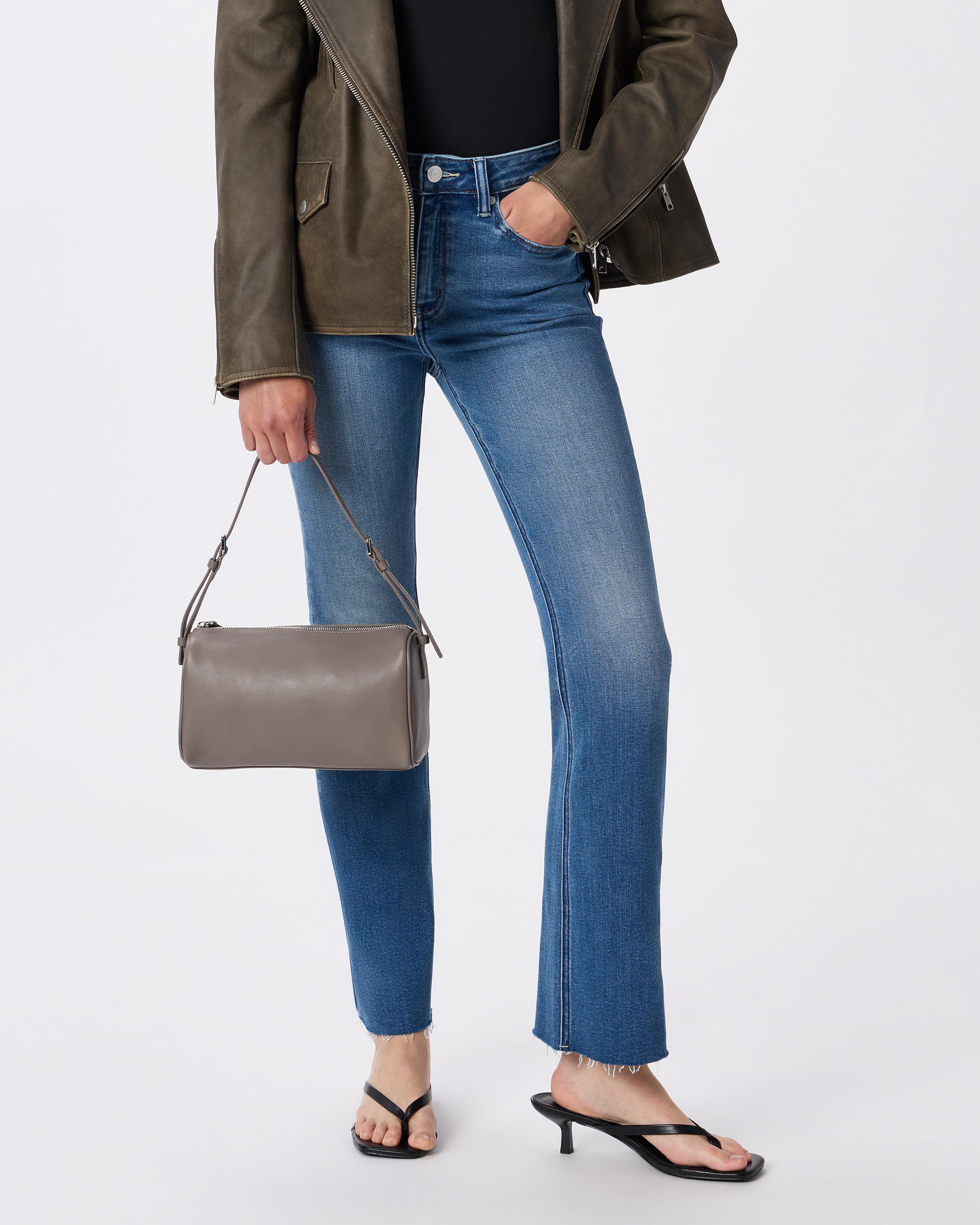 Italian Leather Mini Barrel Shoulder Bag — Image 6