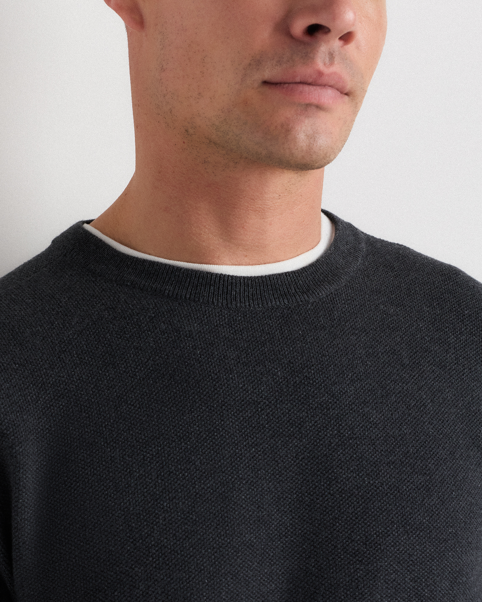100% Organic Cotton Pique Crewneck Sweater — Image 10