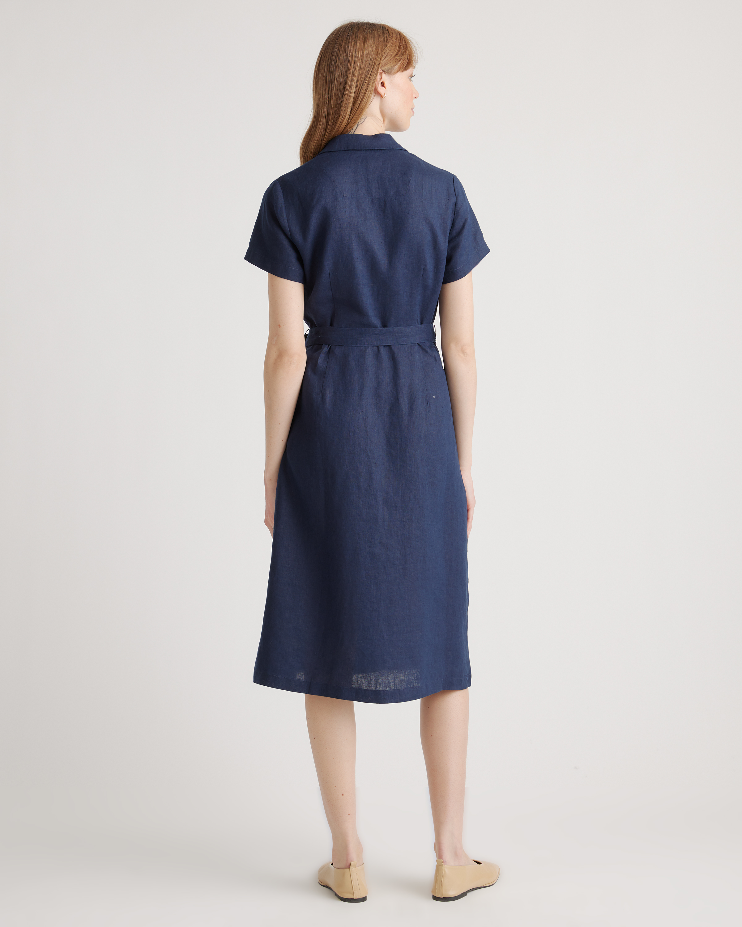 100% European Linen Button Front Dress — Image 44