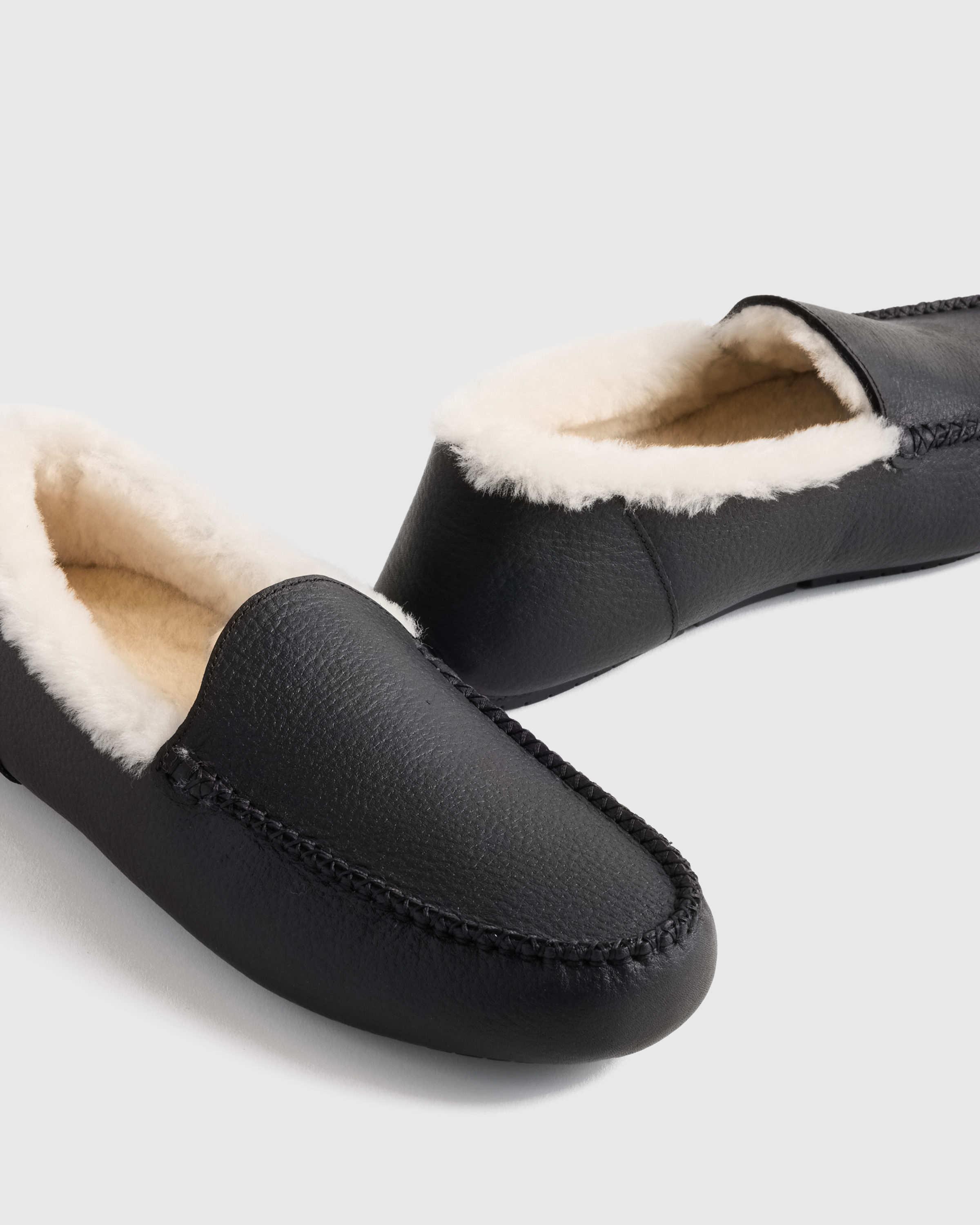 Italian Leather Handstitched Moccasin Slipper — Image 6