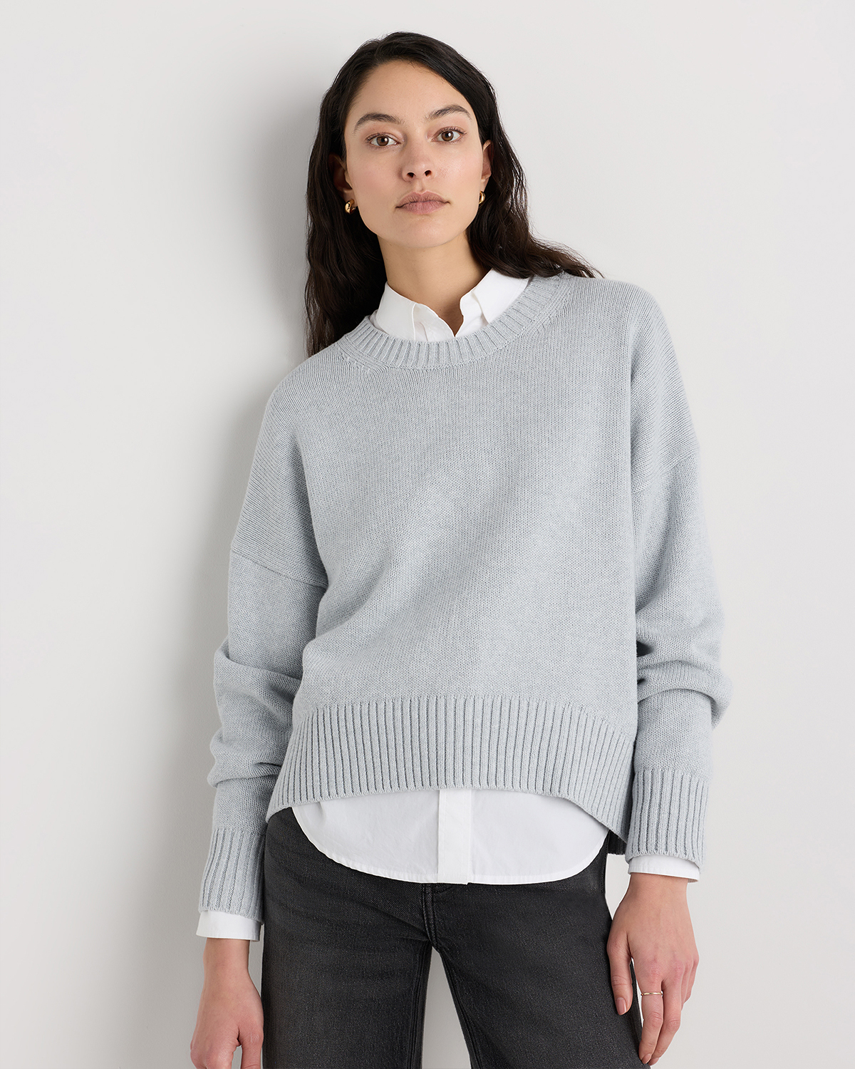 100% Organic Cotton Boyfriend Crew Sweater — Image 59