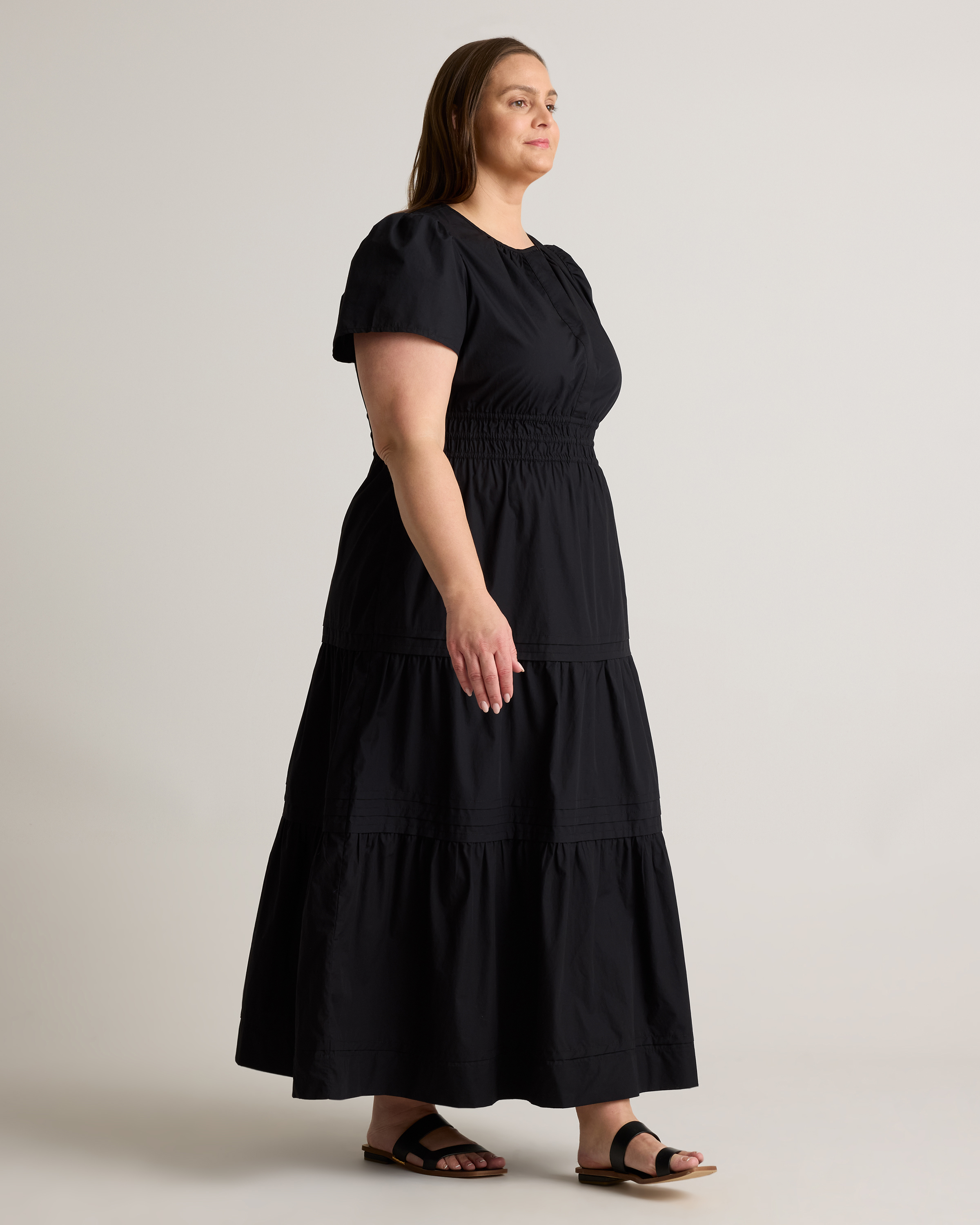 100% Organic Cotton Poplin Tiered Maxi Dress — Image 19