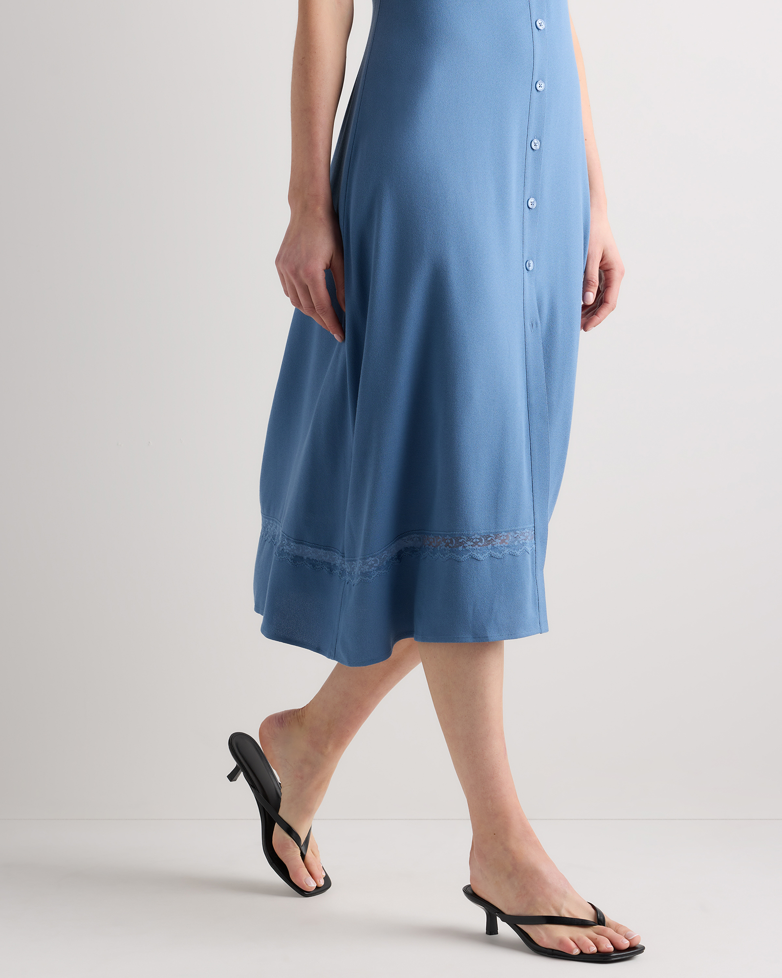 Lightweight Crepe Lace Inset Midi Dress — Image 18