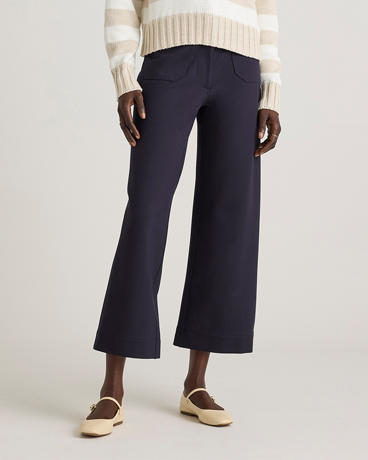 Ultra-Stretch Ponte Cropped Wide Leg Pants — Image 37